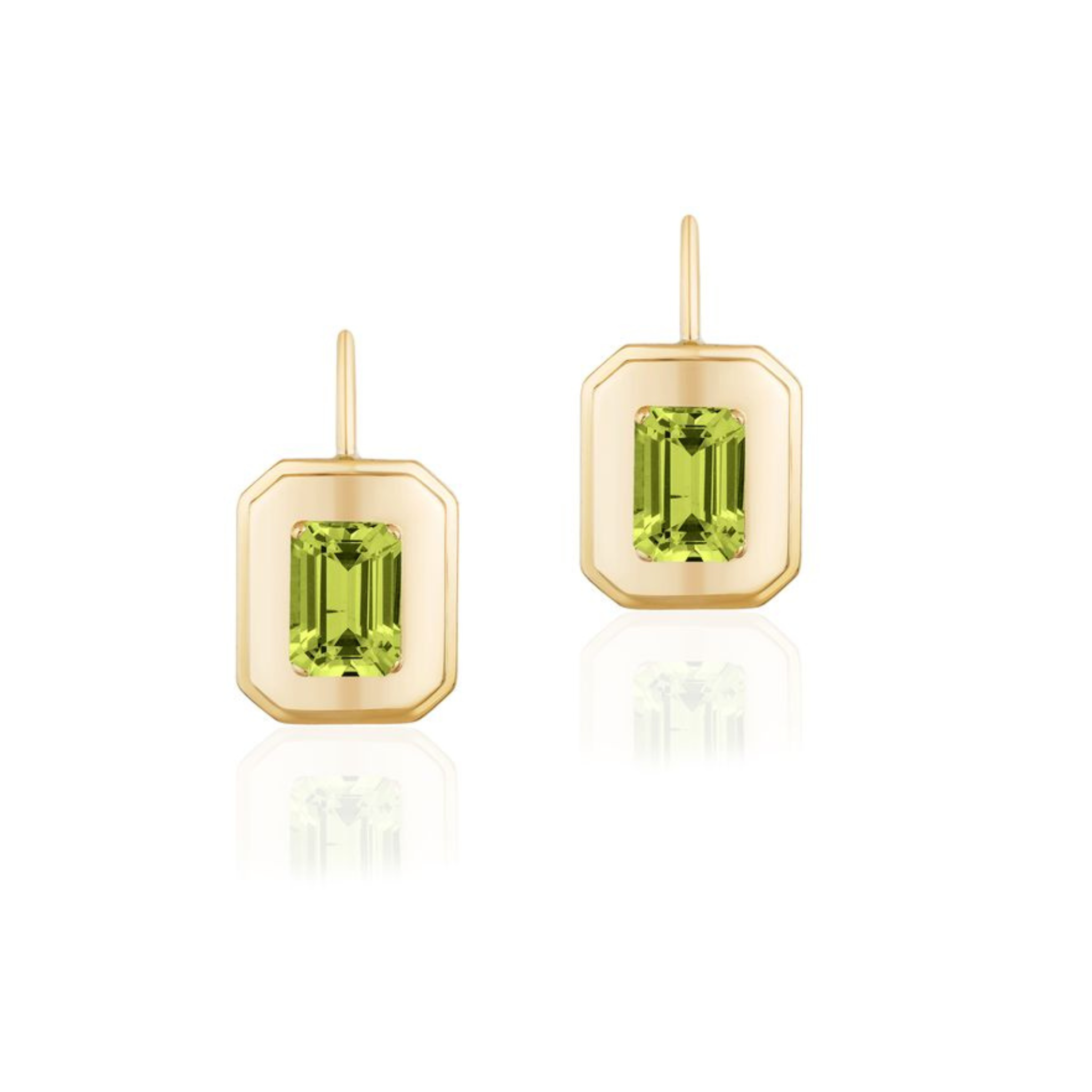 Goshwara Emerald-Cut Peridot Earrings