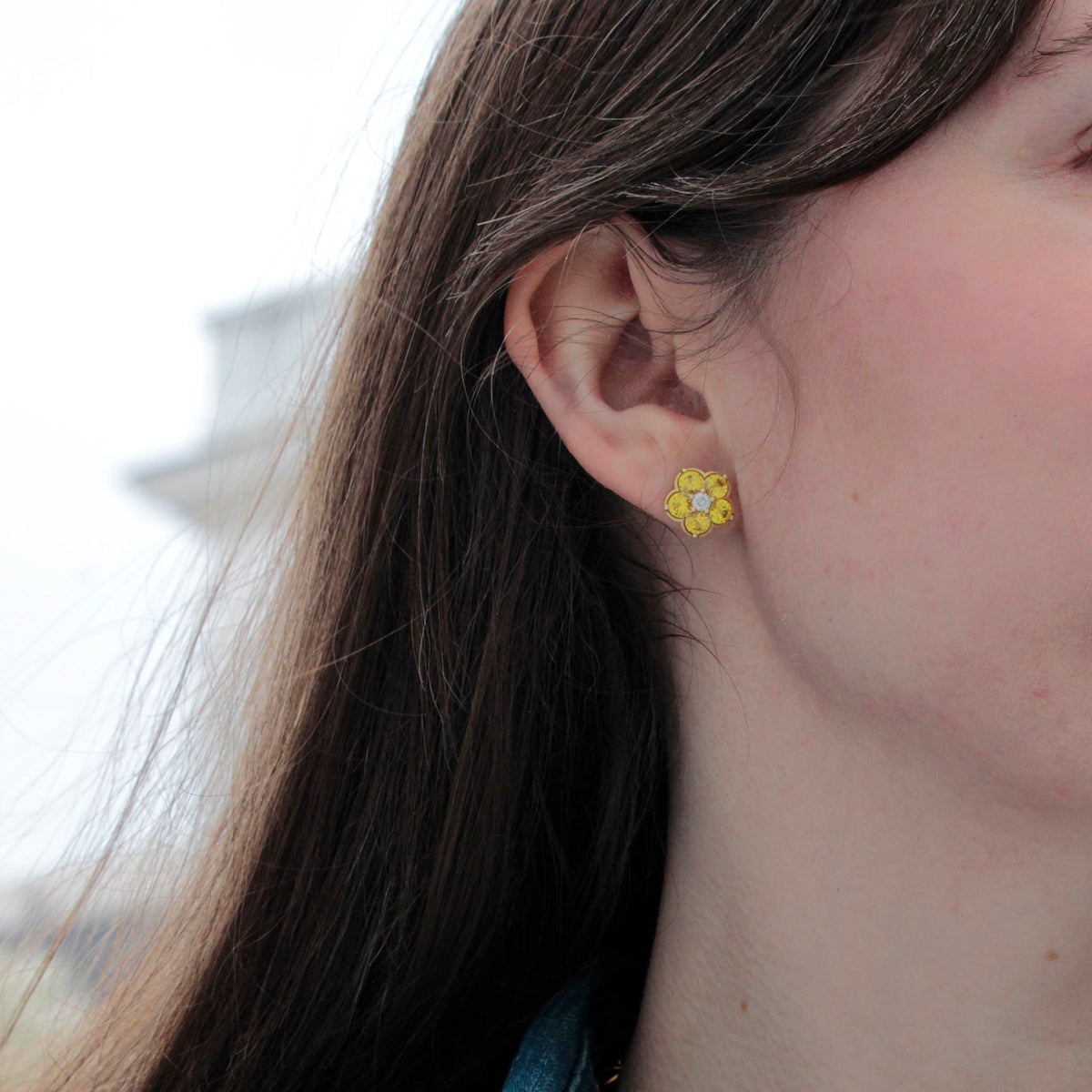 Paul Morelli Yellow Sapphire Wild Child Stud Earrings 12mm