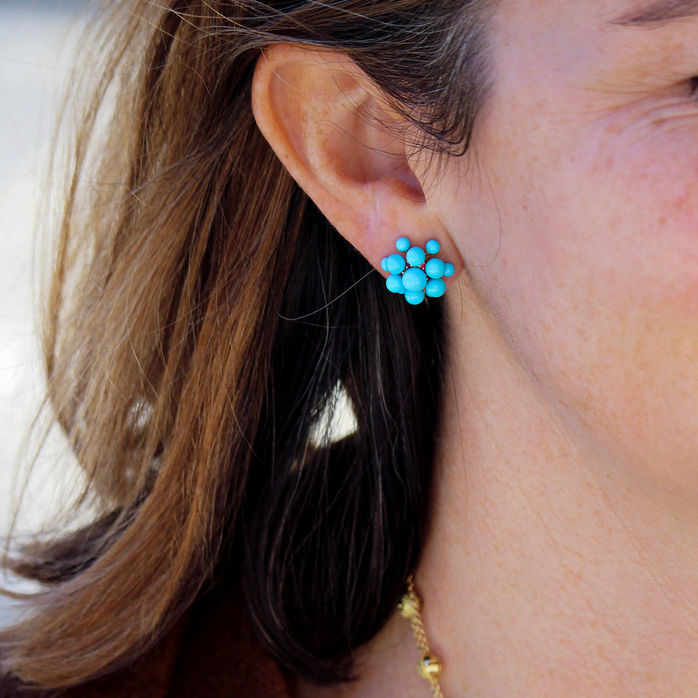 Paul Morelli Turquoise & Ruby Orbit Earrings