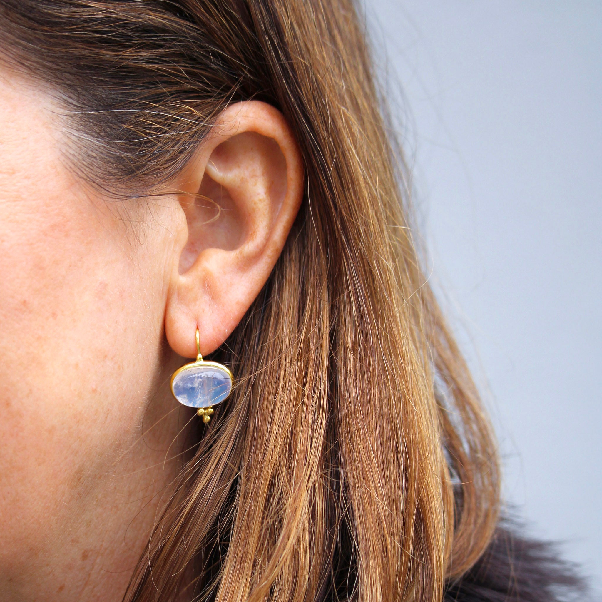 Mazza Moonstone 14K Yellow Gold Capri Earrings