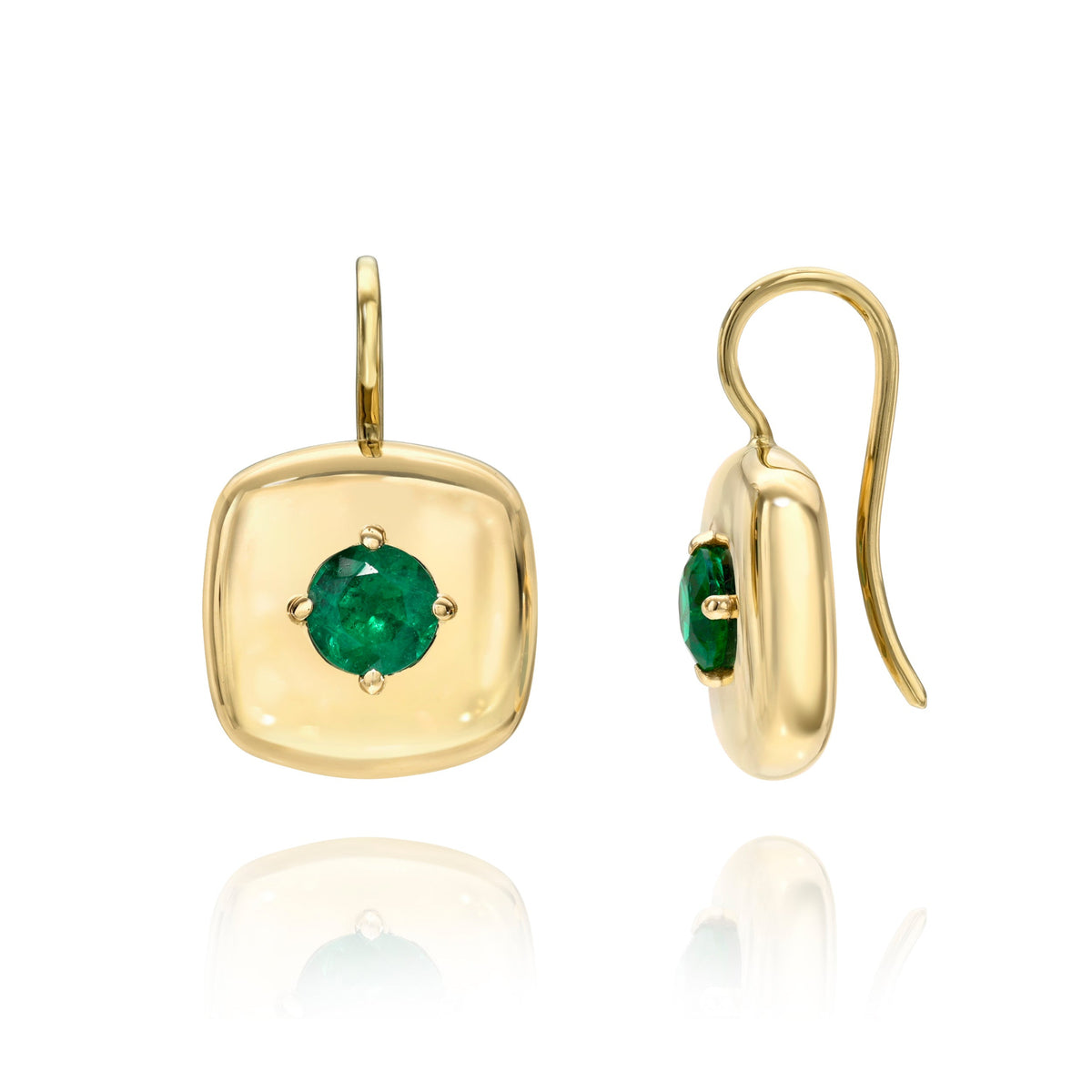 Single Stone Emerald Elodie Drop Earrings