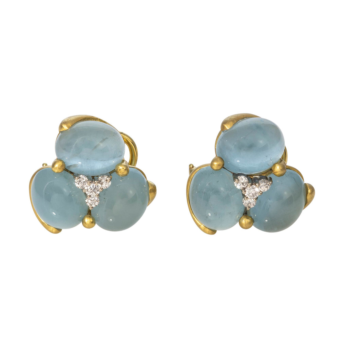 Mazza Aquamarine & Diamond 14K Gold Earrings