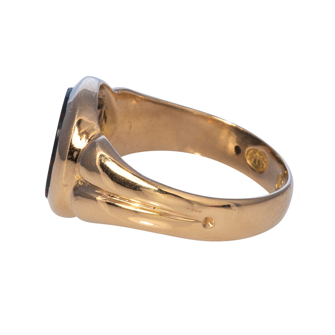 Victorian 18K Gold Bloodstone Signet Ring