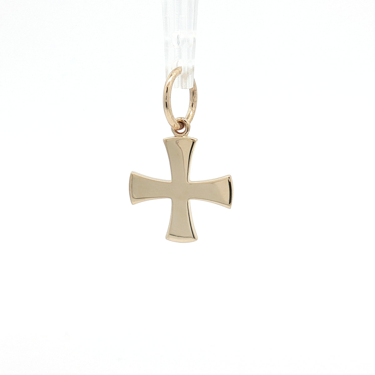 Aquamarine 14K Yellow Gold Birthstone Cross Pendant