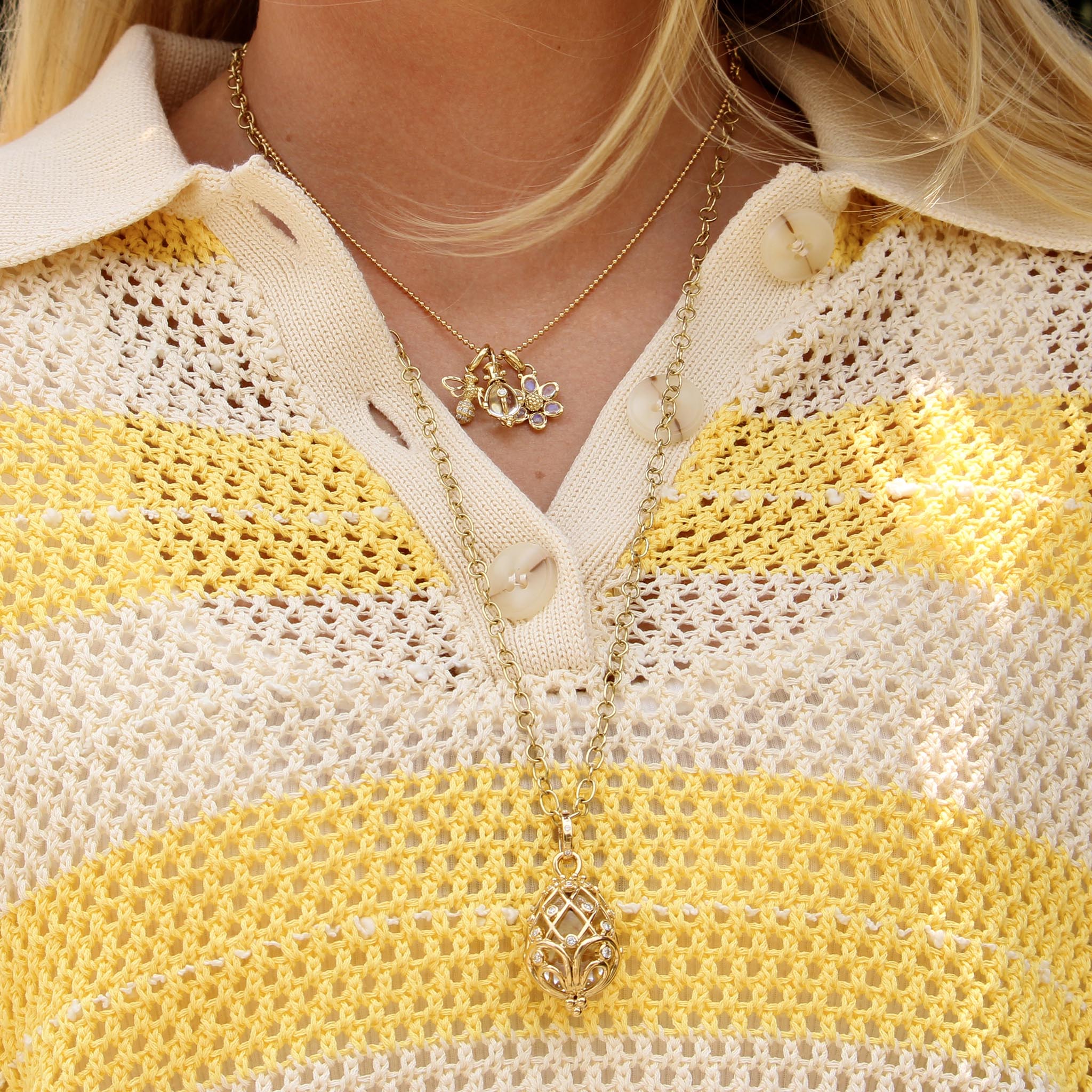 Temple St. Clair Primavera Charm Necklace, Temple St. Clair Pineapple Gate Amulet