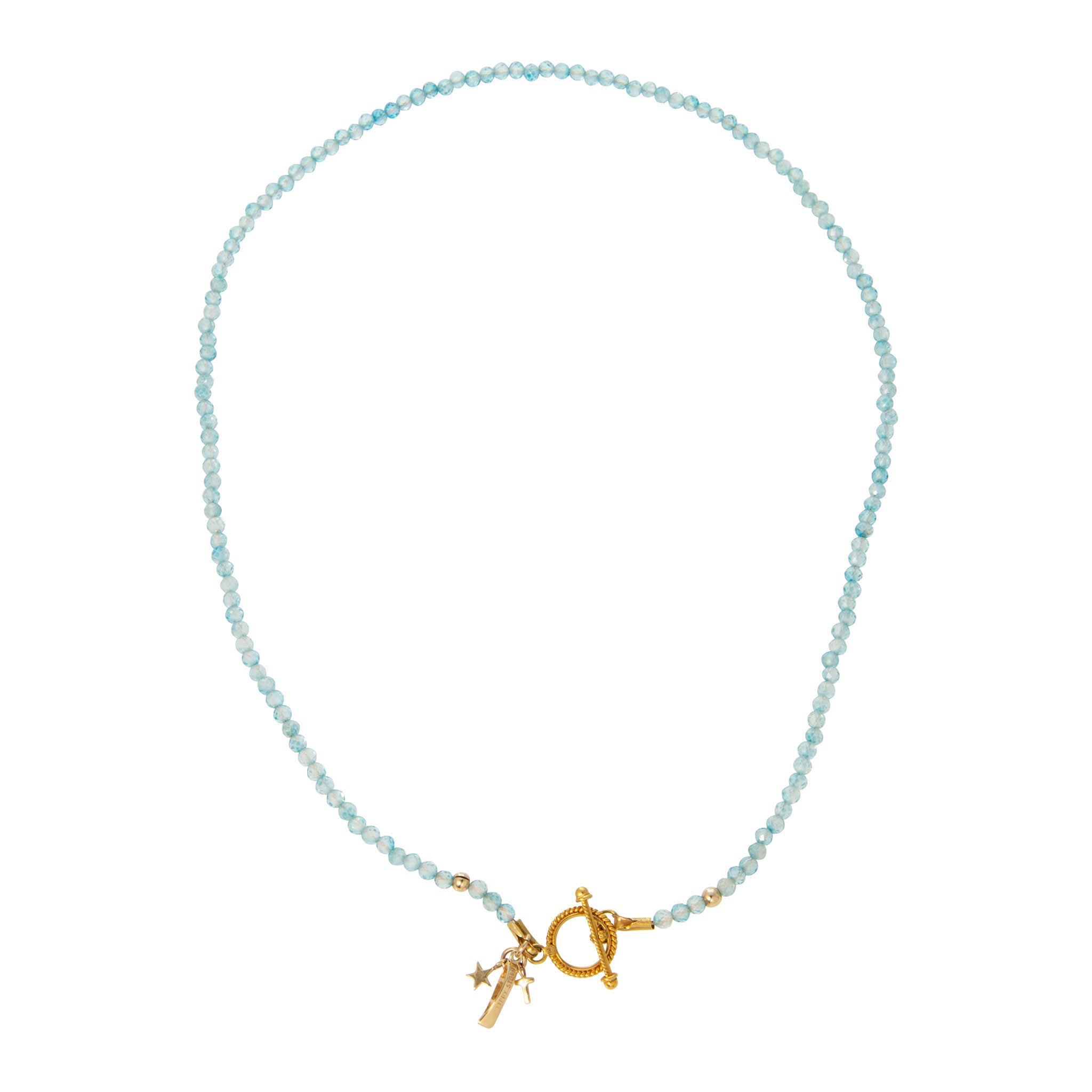 Tippy Stern Faceted Blue Topaz Beaded Necklace 17"