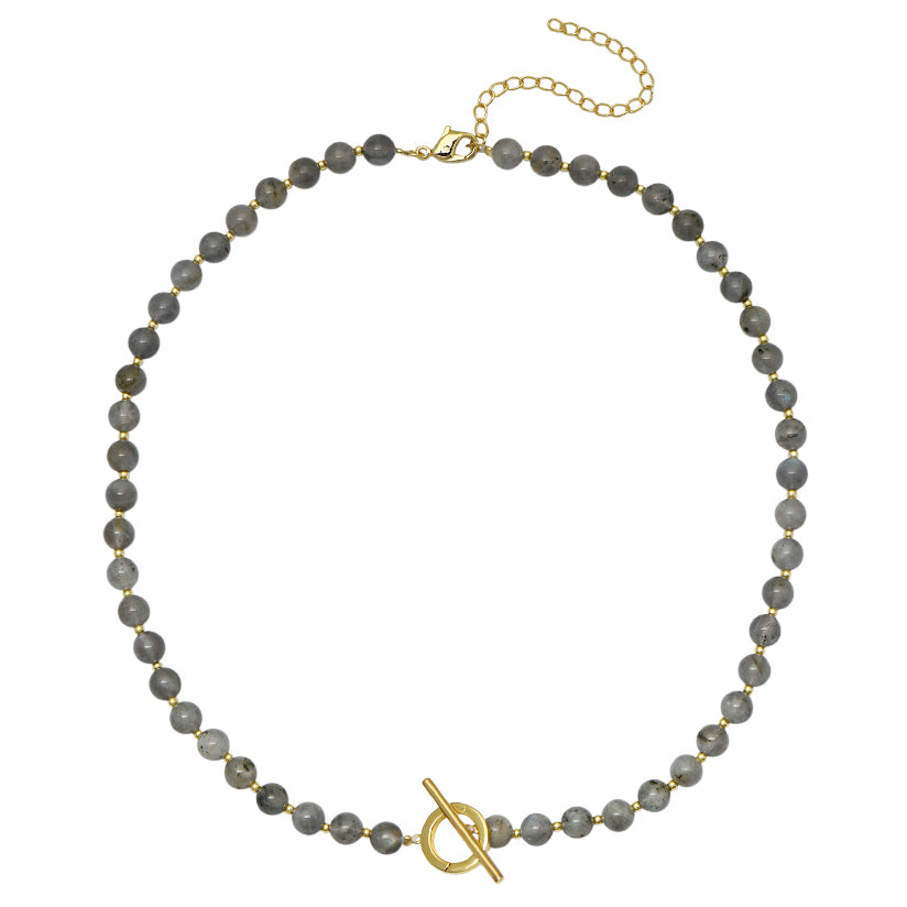 Goldbug Collection Labradorite Gemstone Toggle Charm Necklace