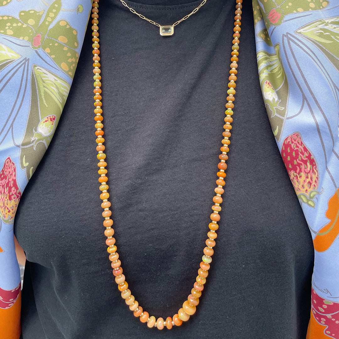 Goshwara Graduated Opal 18K Yellow Gold Bead Necklace
