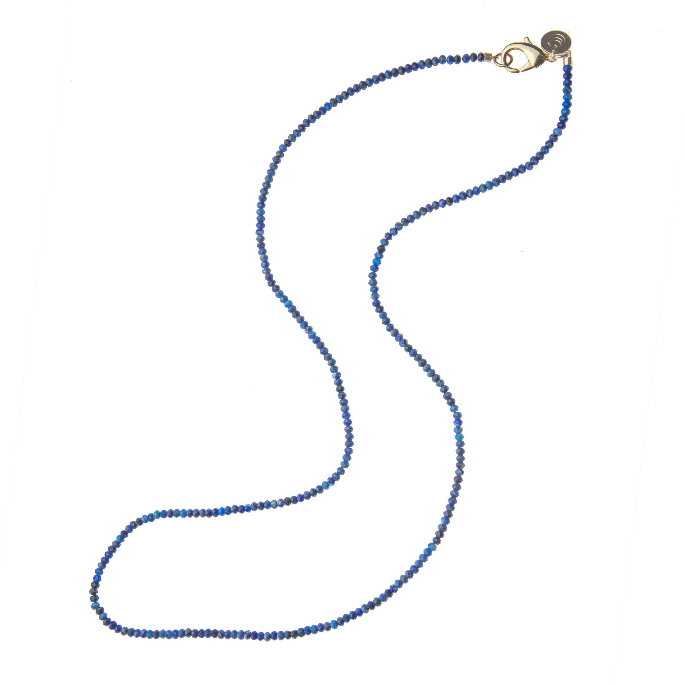 Jane Win Double Wrap Diamond-Cut Lapis Beaded Necklace