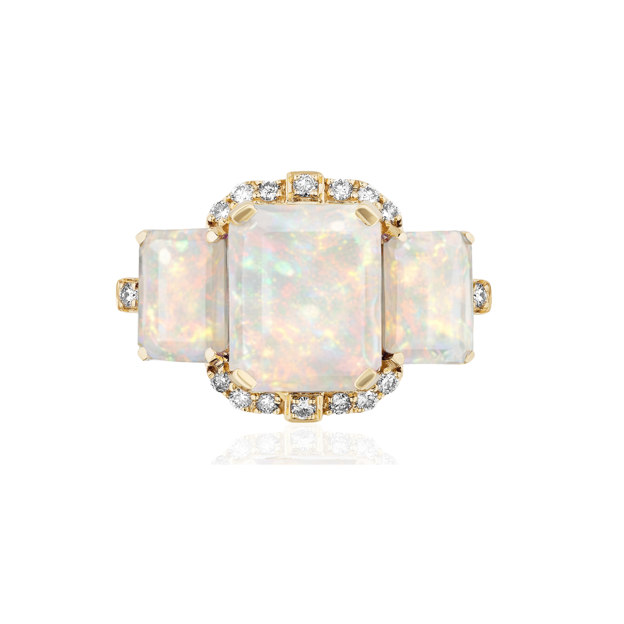 Goshwara 3-Stone Opal & Diamond 18K Gold Ring