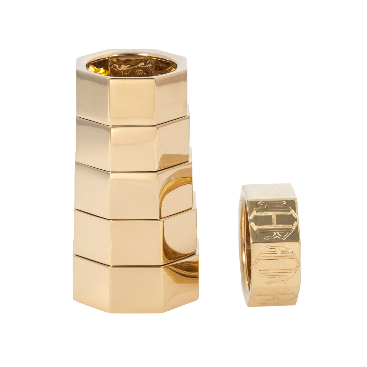 Personalized 14K Gold Family Ring