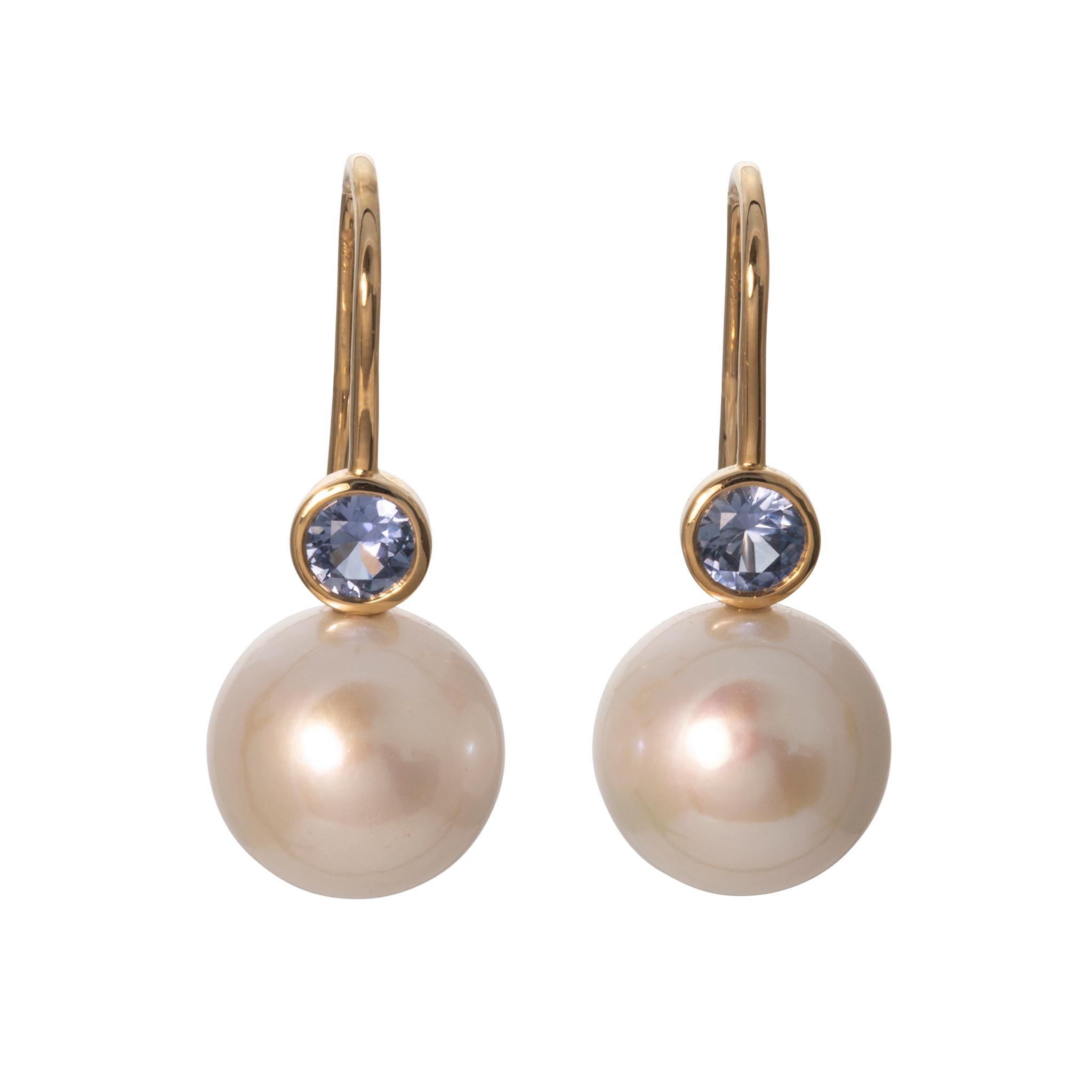 Pearl & Sapphire 14K Yellow Gold Drop Earrings
