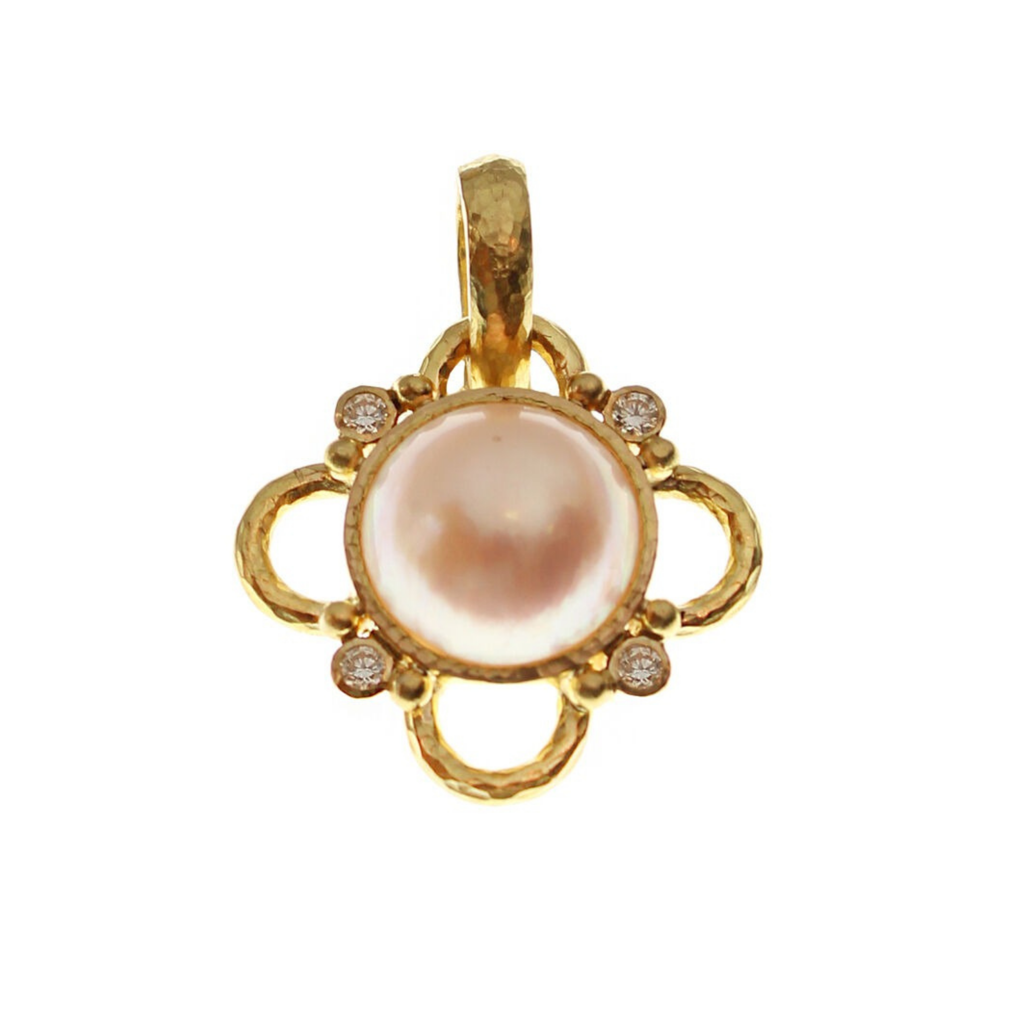 Elizabeth Locke Mabe Pearl & Diamond Wire Arches Pendant