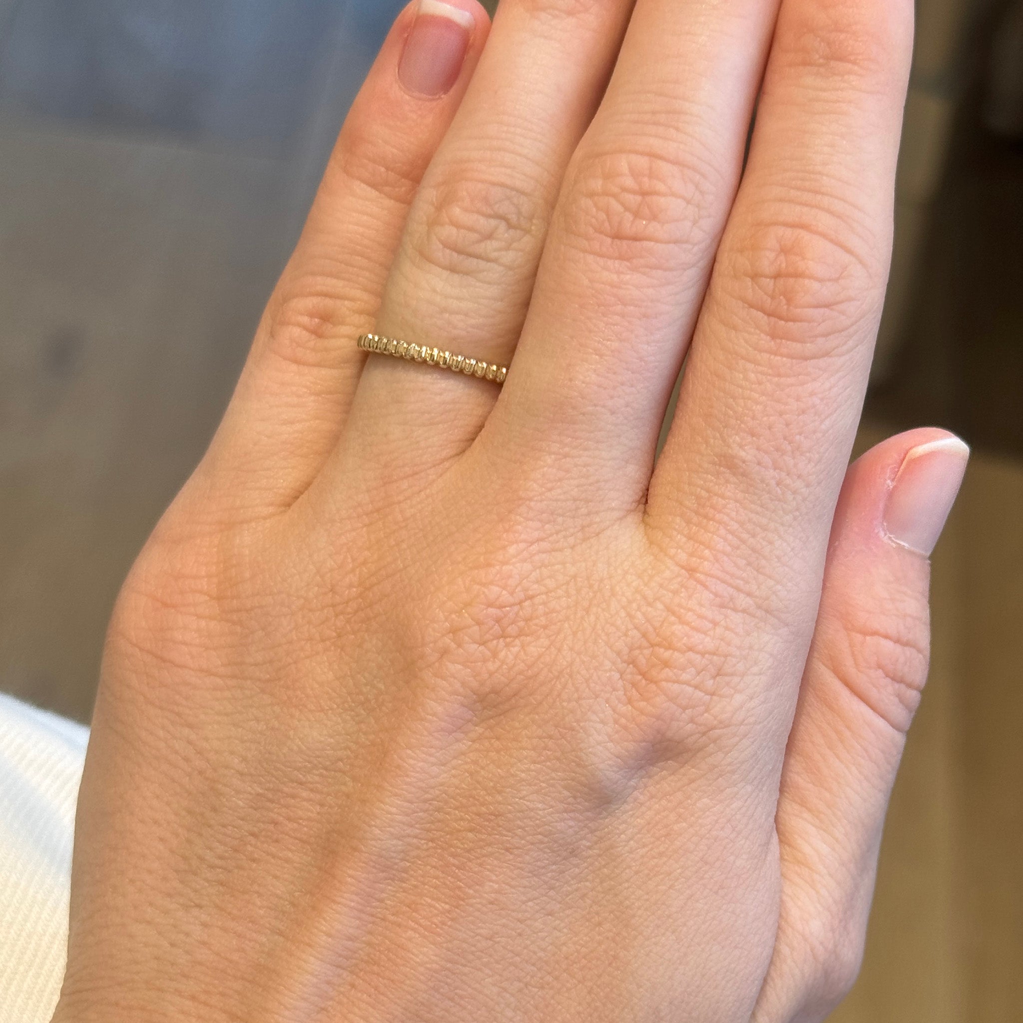 14K Yellow Gold Gear-Cut Band 2mm