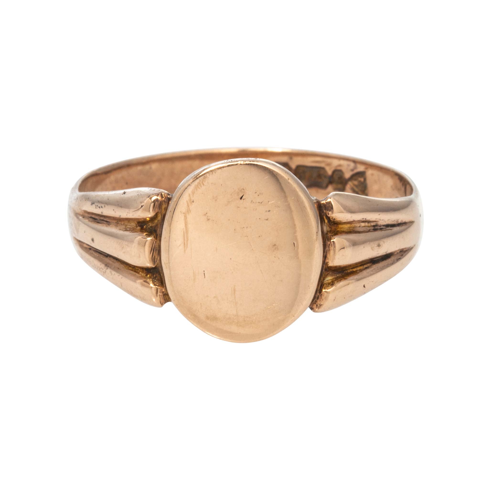 Vintage 9K Gold Oval Signet Ring