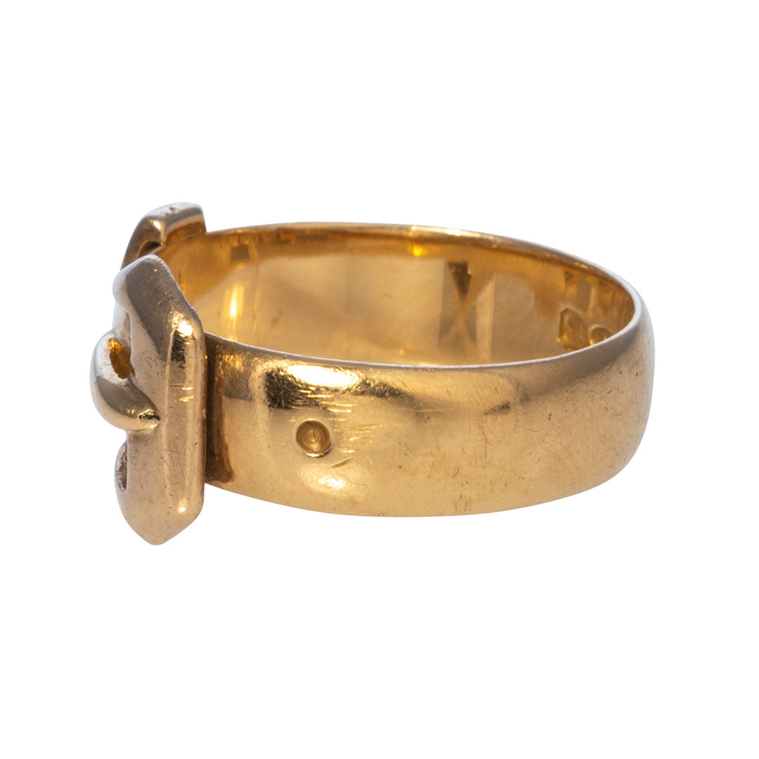 Victorian 18K Yellow Gold Buckle Ring