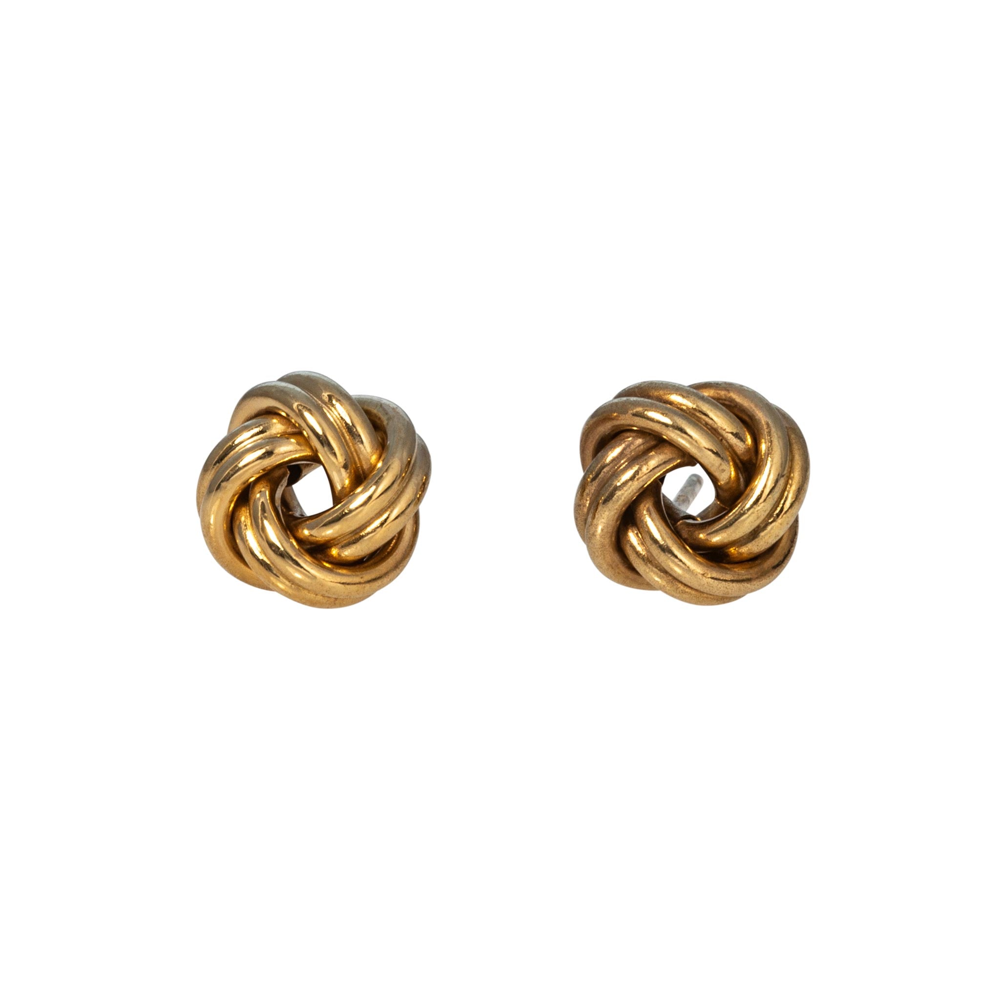14K Yellow Gold 8mm Love Knot Stud Earrings