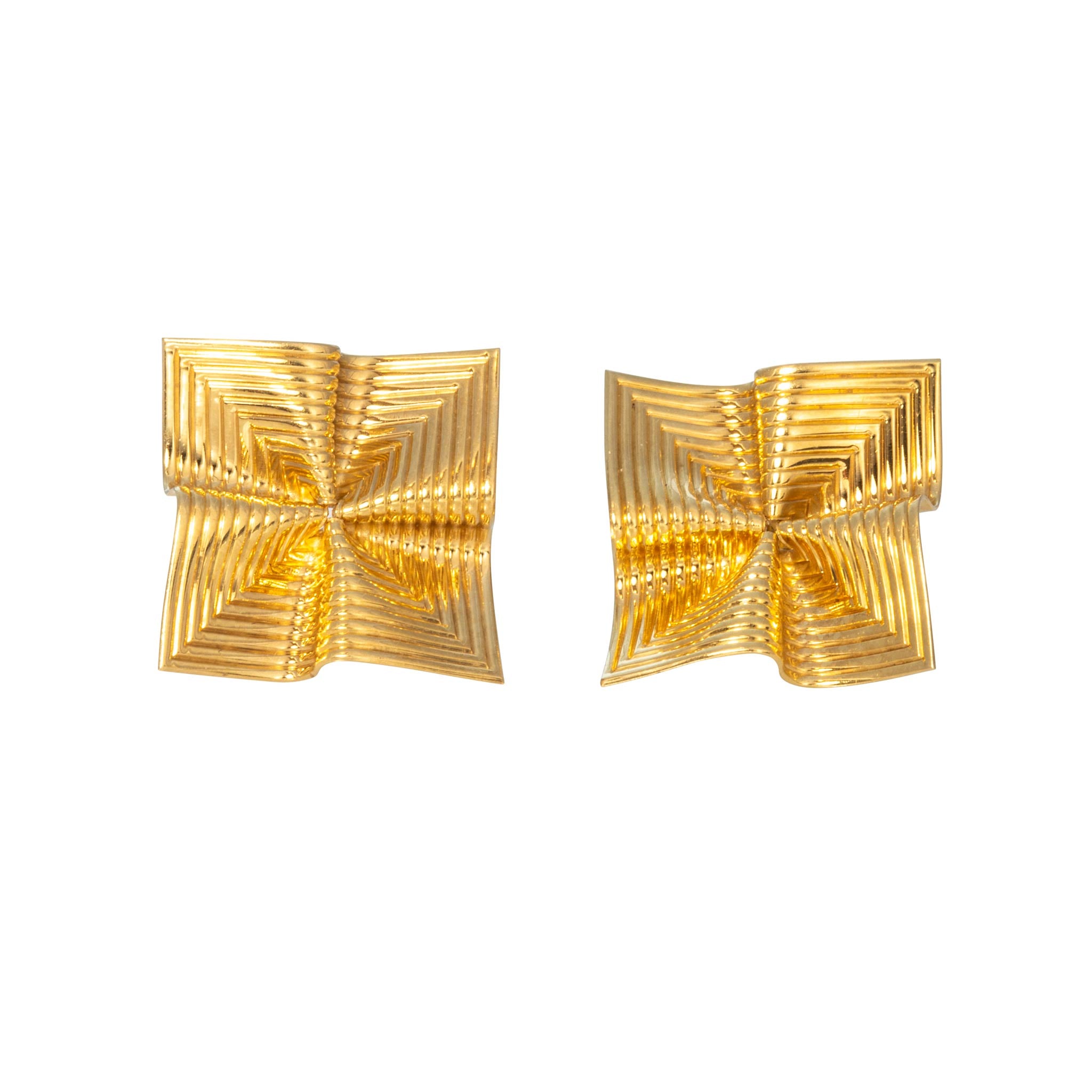 Estate Tiffany & Co 18K Yellow Gold Pinwheel Earrings