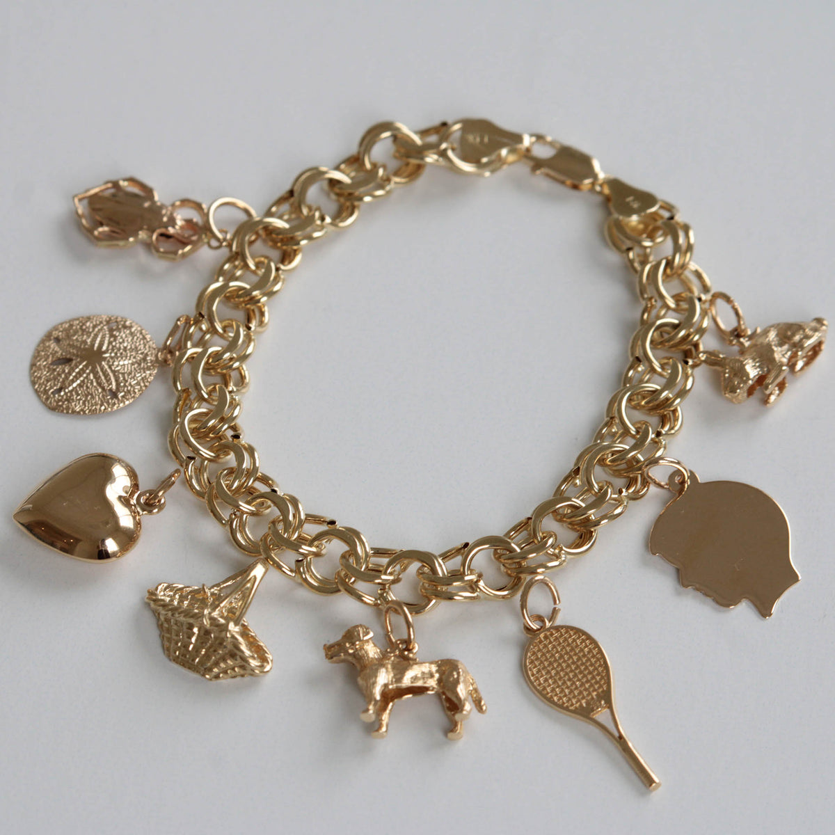 14K Yellow Gold Small Tennis Racquet Charm