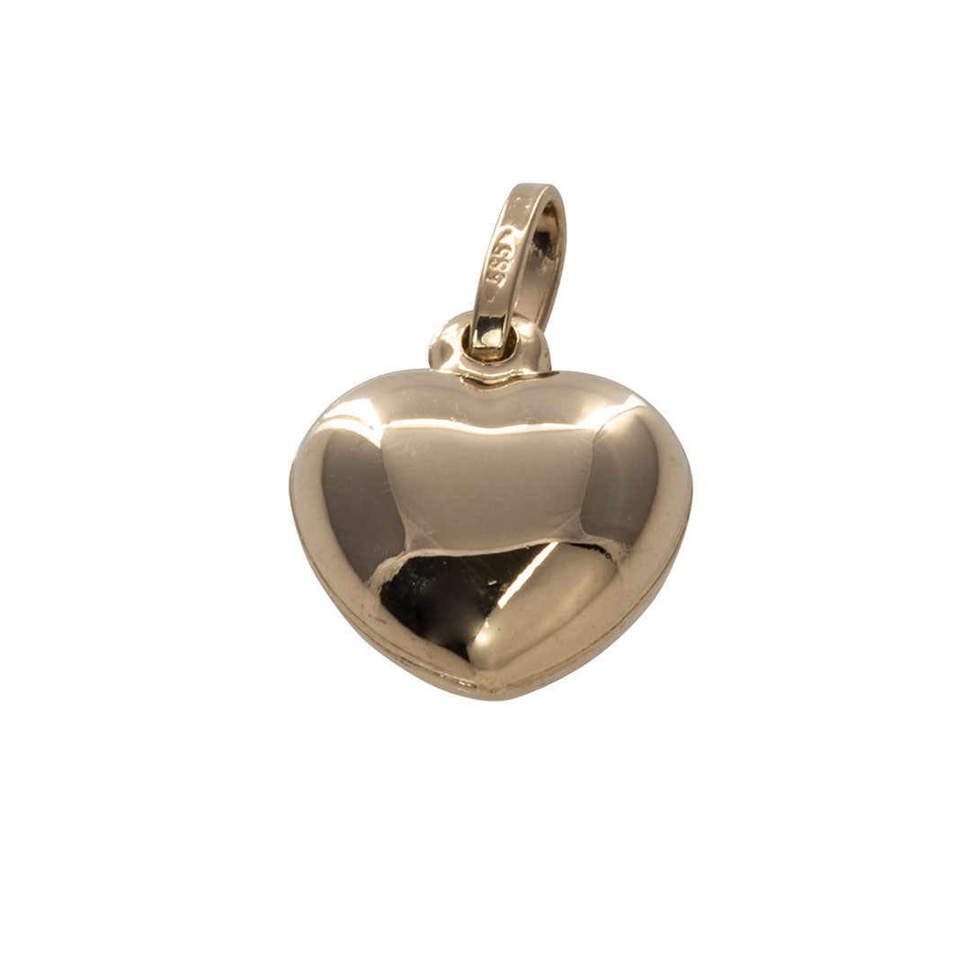 14K Gold Puffed Heart Charm