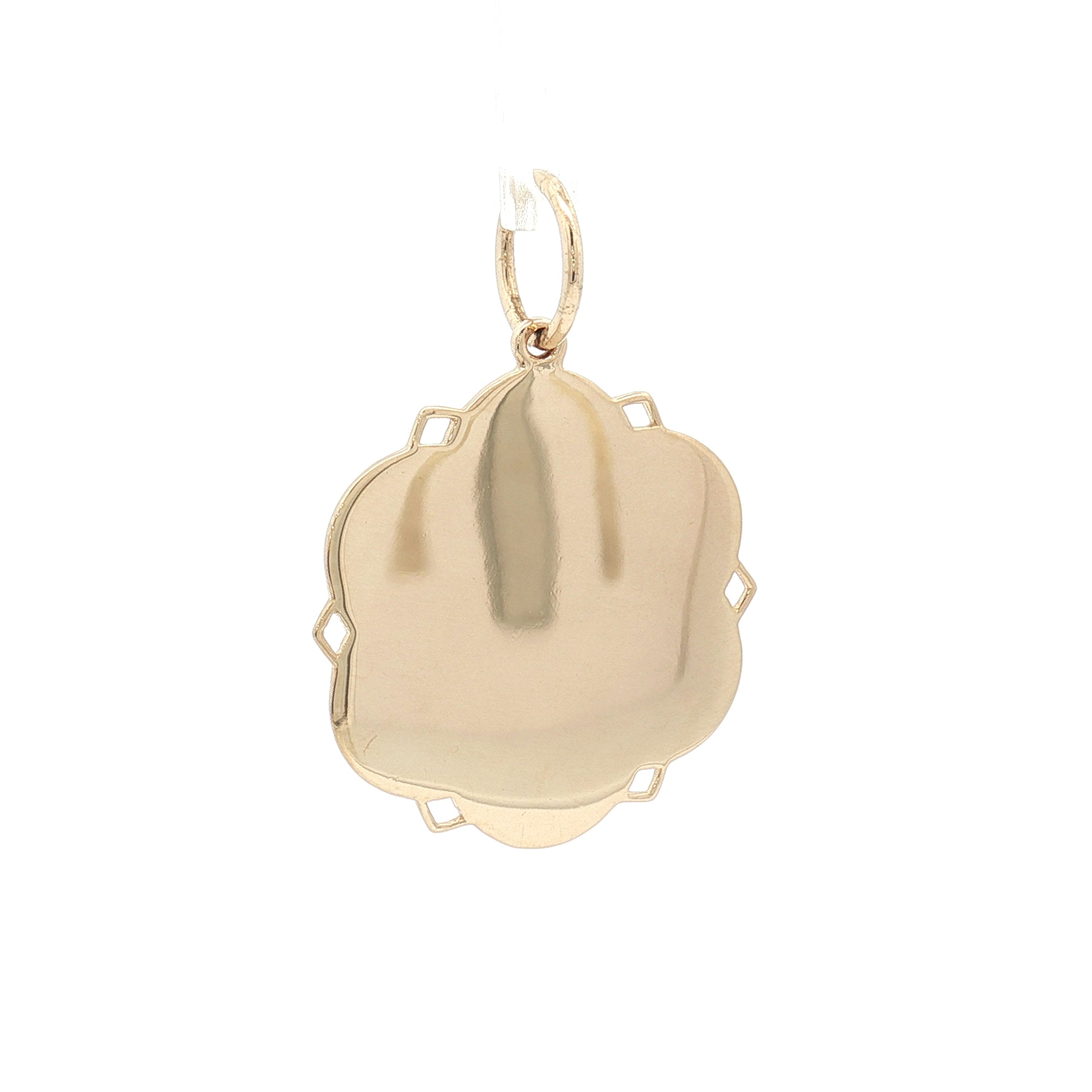 14K Yellow Gold Scalloped Edge Pendant