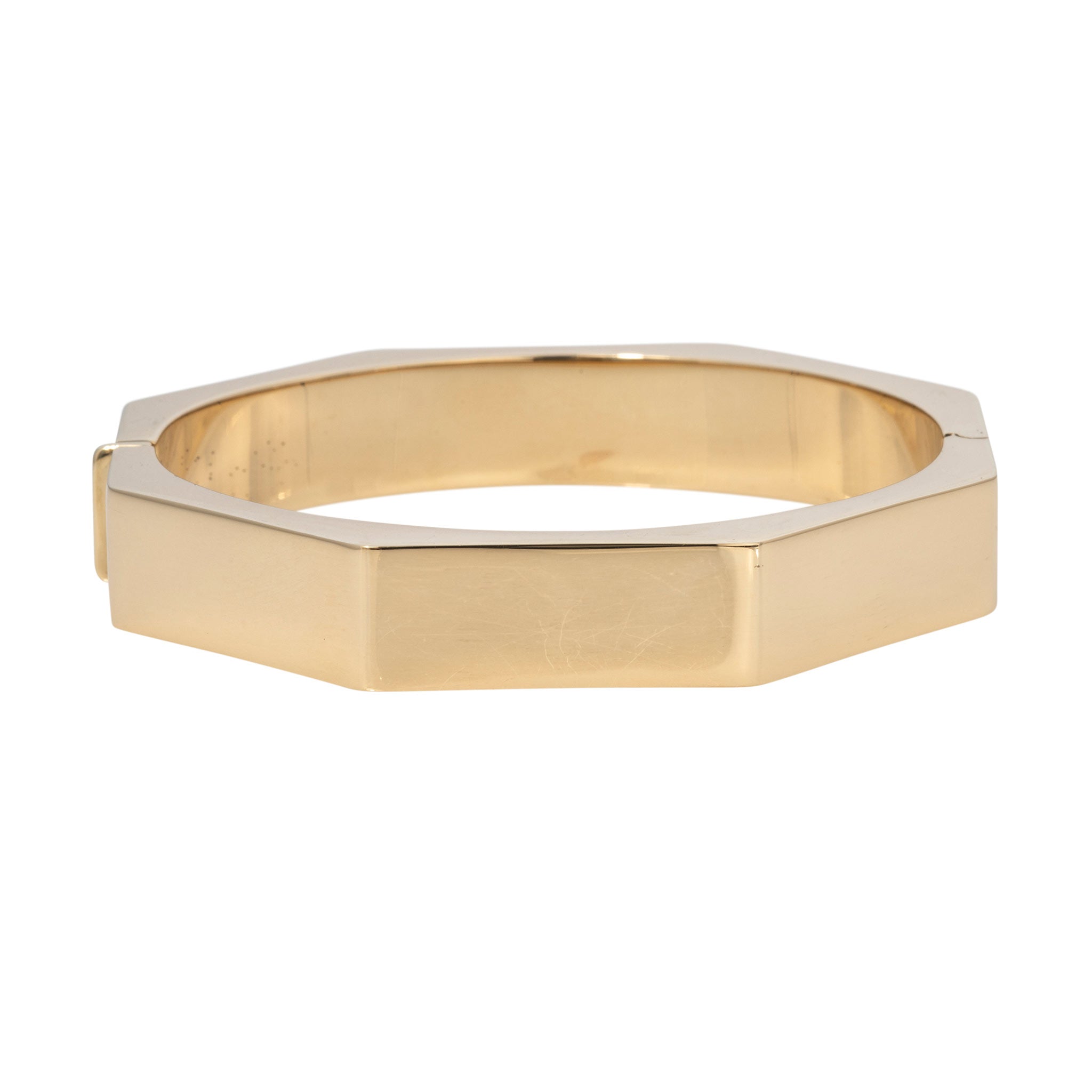14K Yellow Gold Italian 10mm Octagonal Bangle