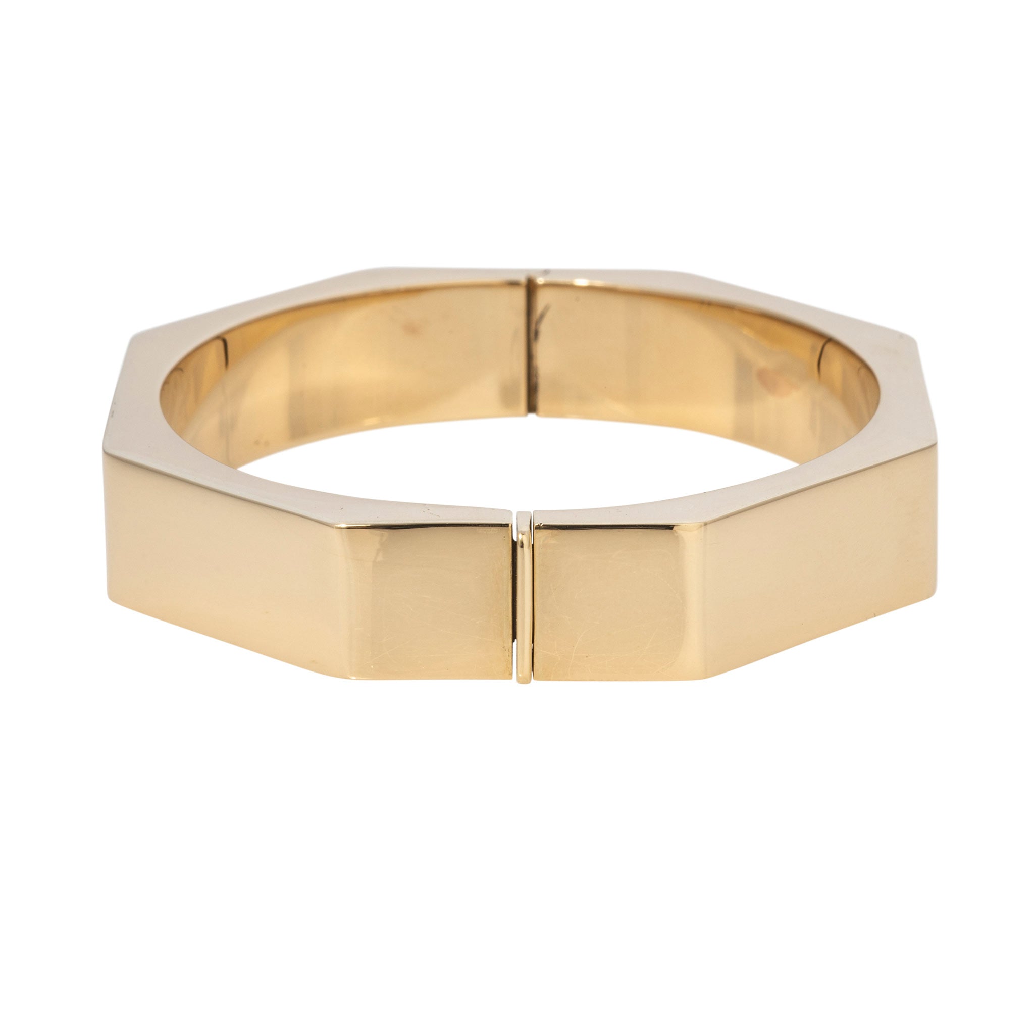 14K Yellow Gold Italian 10mm Octagonal Bangle