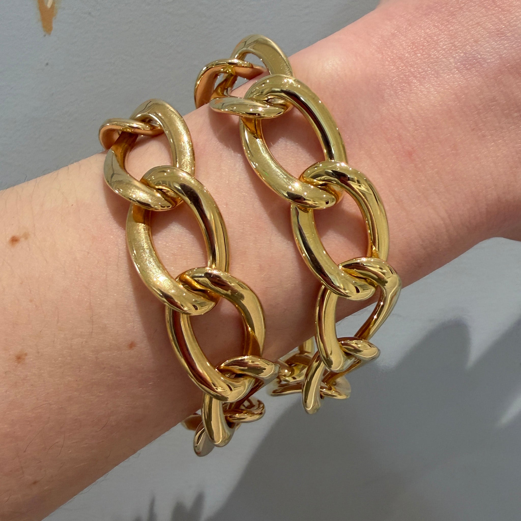 14K Yellow Gold Italian Twisted Oval Link Bracelet 8", 18K Yellow Gold Italian Twisted Oval Link Bracelet 8"