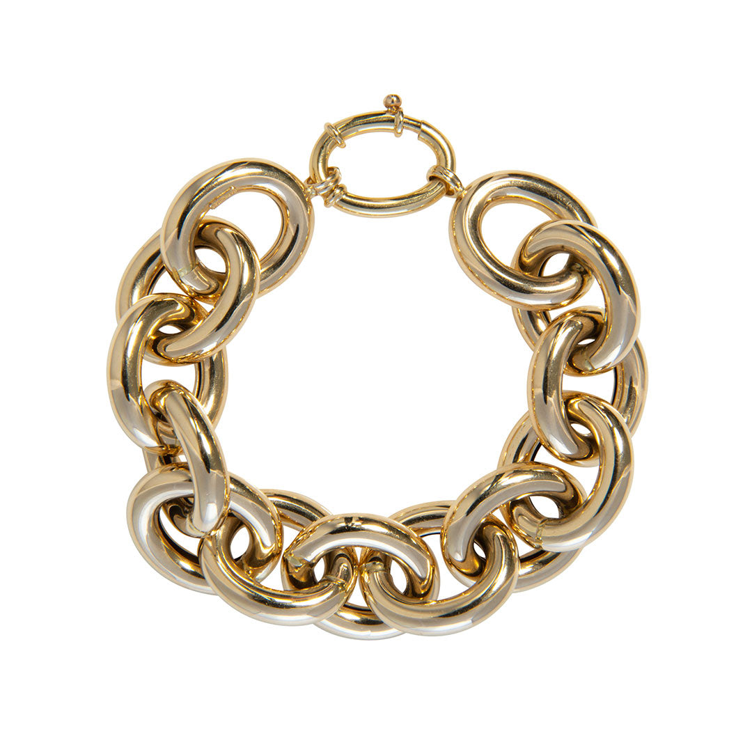 14K Yellow Gold Extra Large Oval Link Bracelet