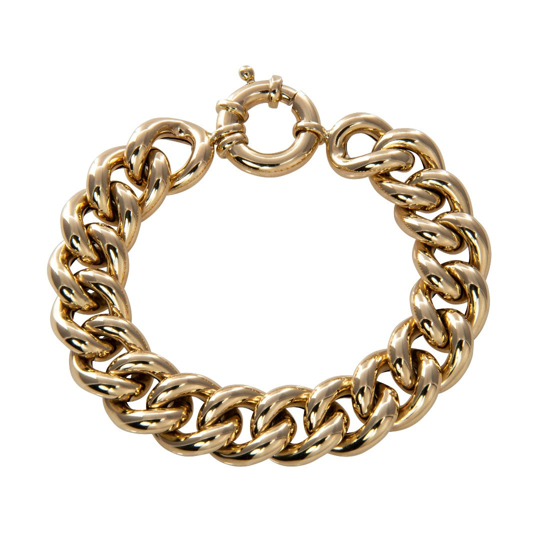Italian 14K Yellow Gold Curb Link Bracelet