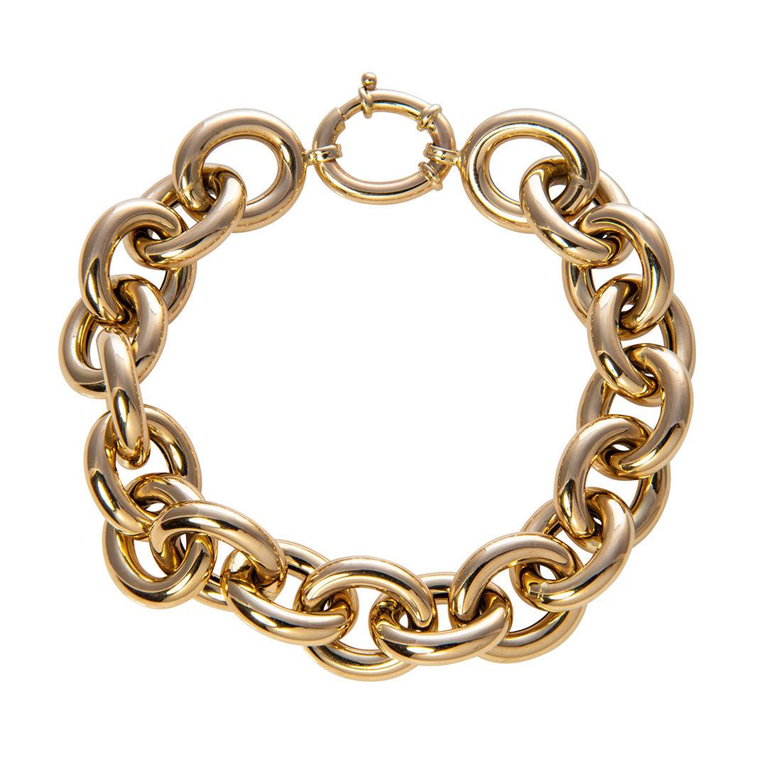 14K Yellow Gold Medium Oval Link Bracelet