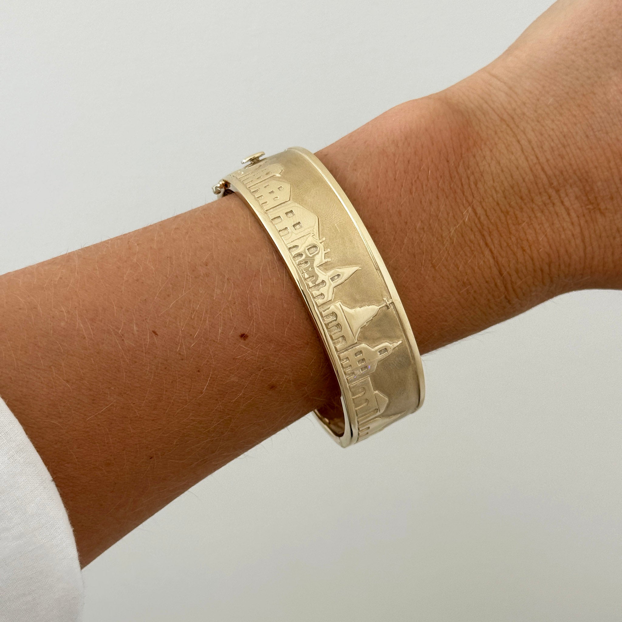 Charleston Skyline Cuff Bangle 14K Yellow Gold