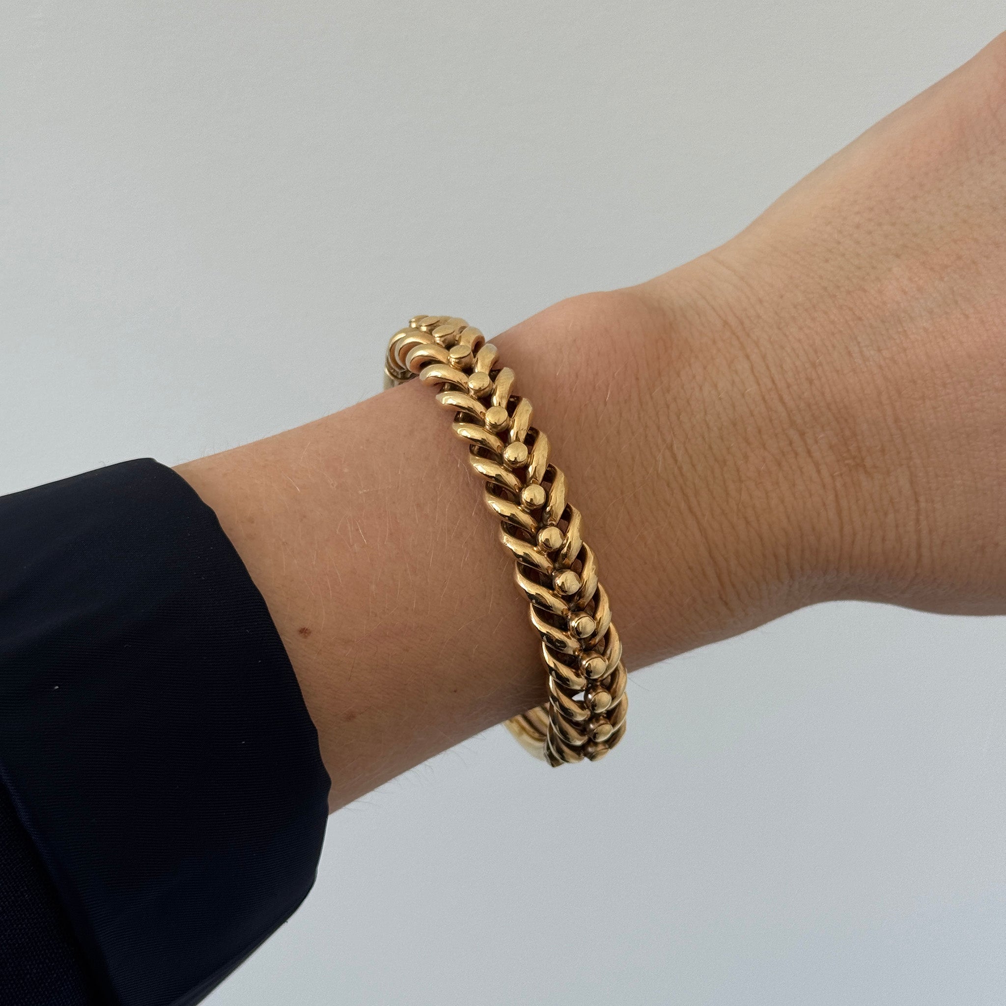 Victorian Style 14K Yellow Gold Braided Bangle