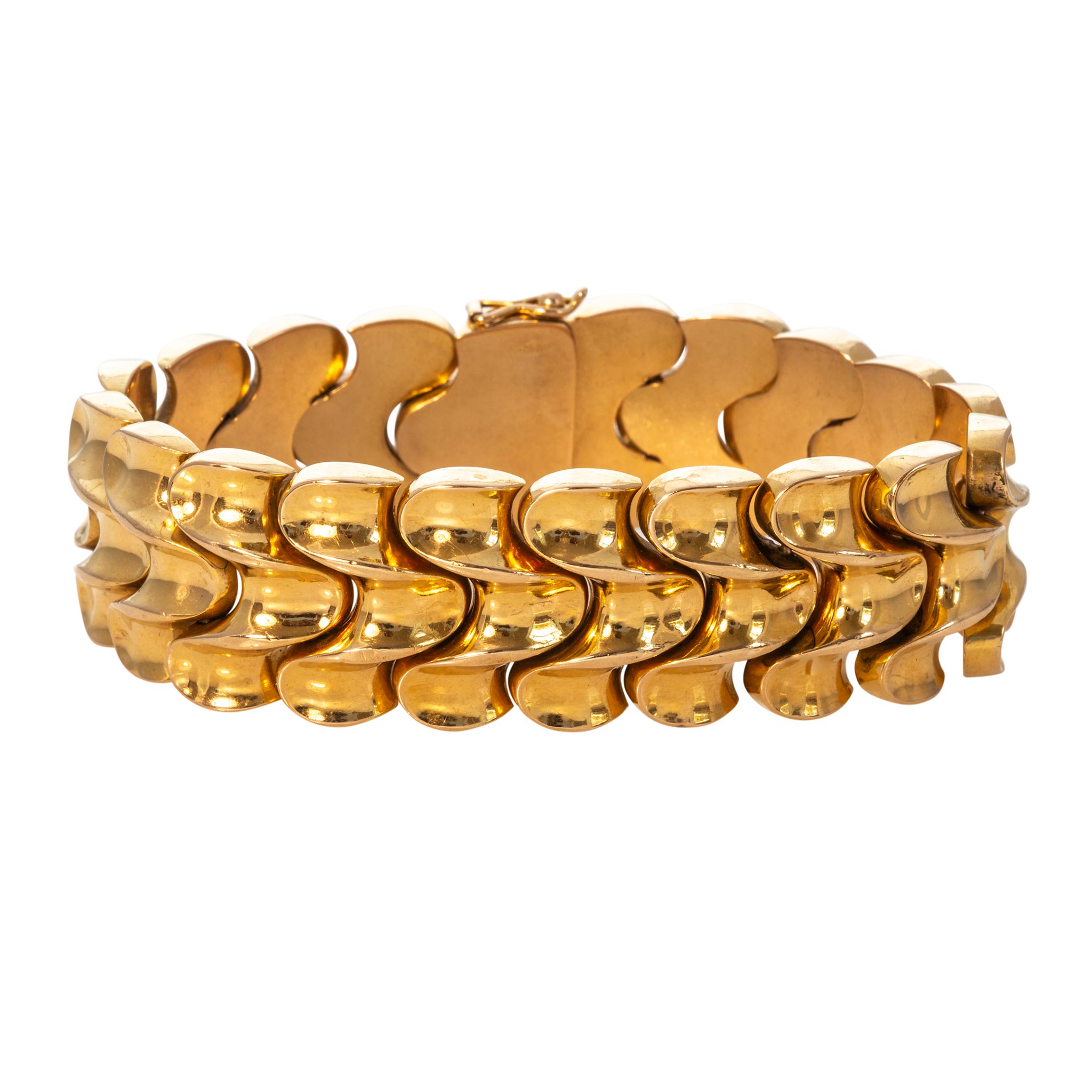 Vintage 18K Yellow Gold Wave Bracelet