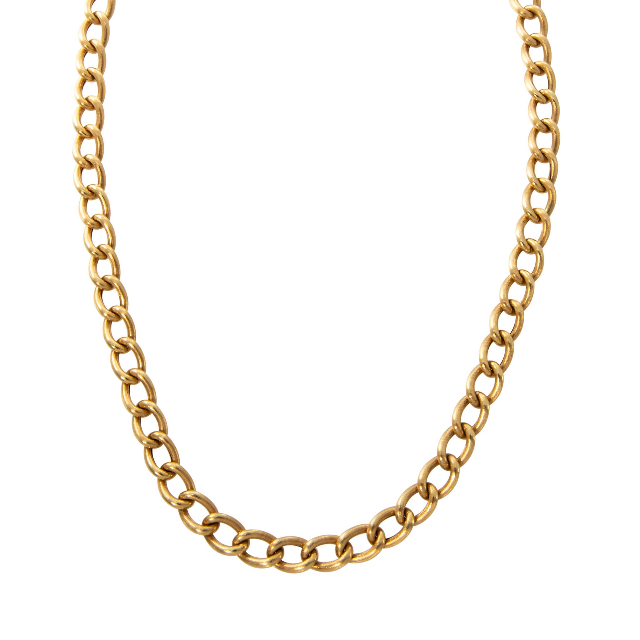 Vintage 14K Yellow Gold Curb Link Necklace 18"