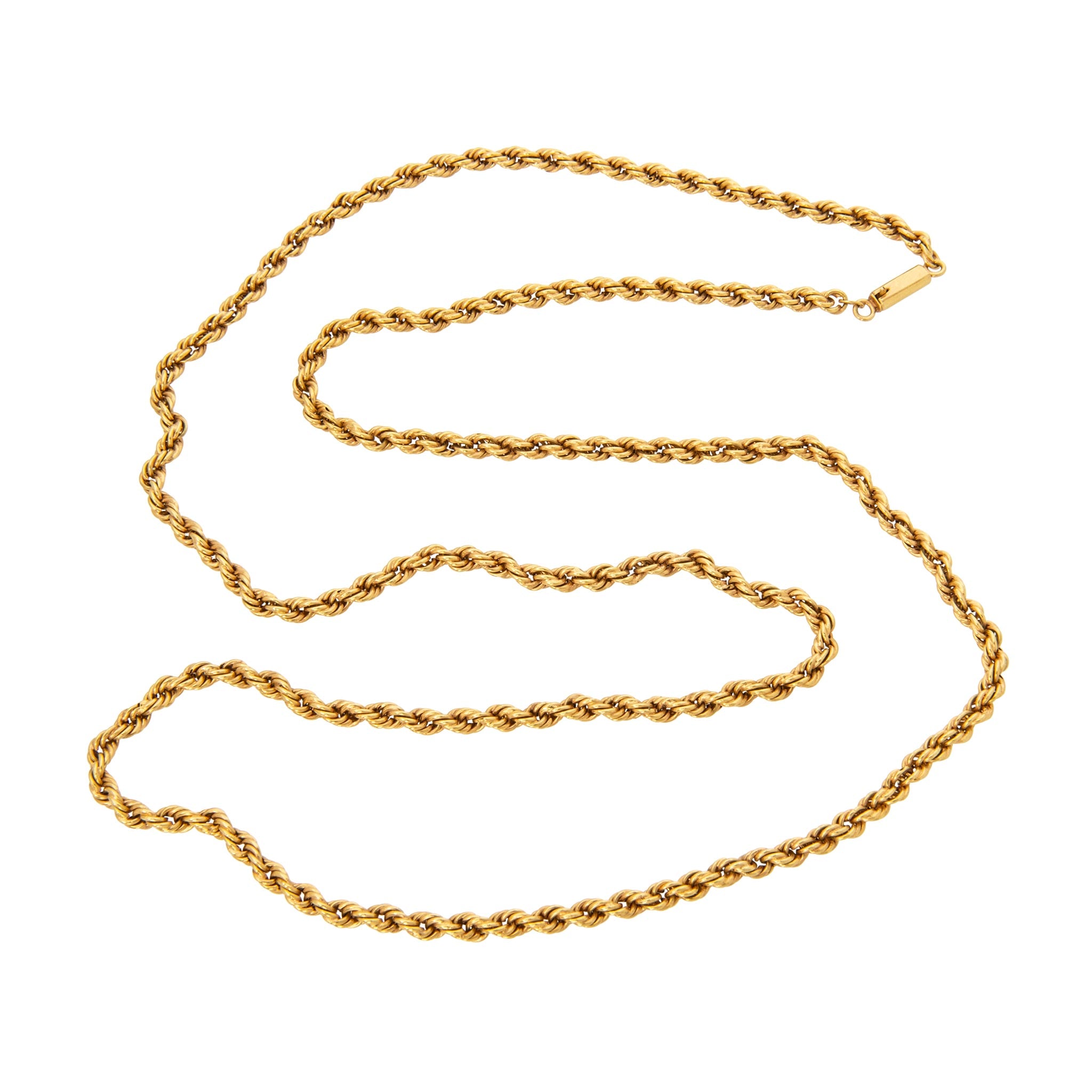 Estate 18K Yellow Gold Rope Chain Necklace 28"