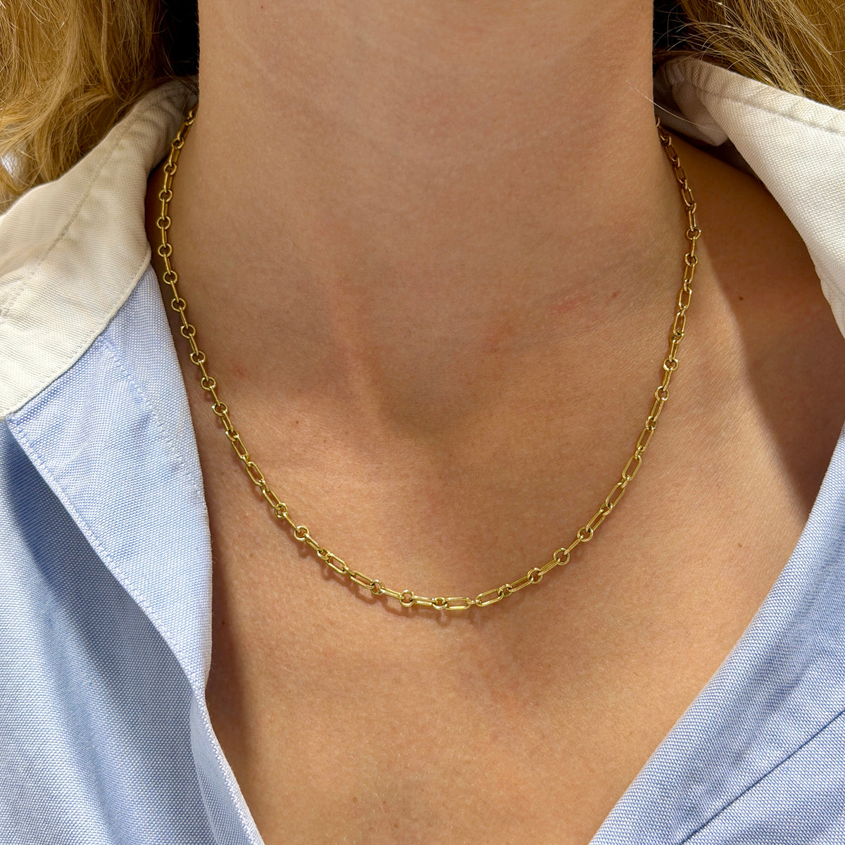 Single Stone Mini Lo Chain Necklace 18"