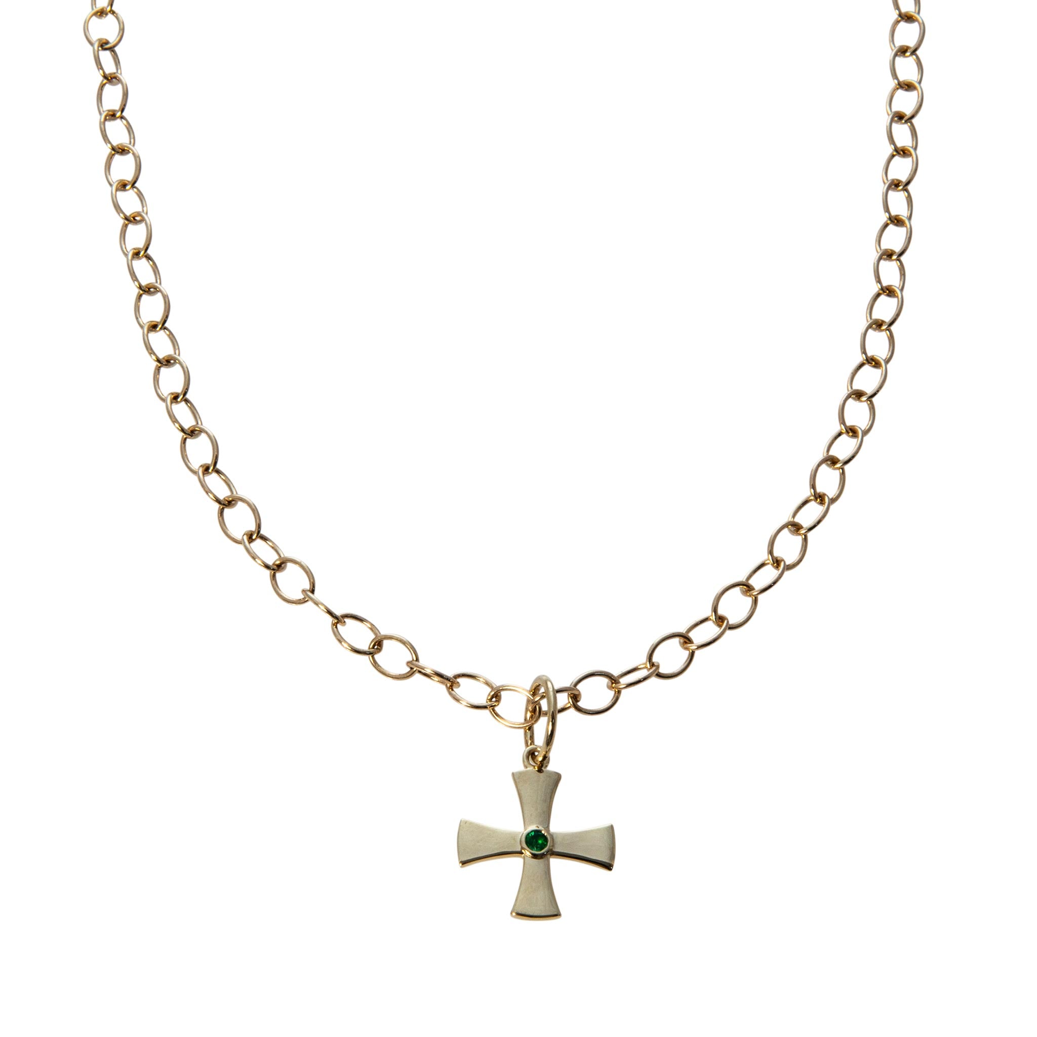 14K Yellow Gold Oval Link Chain Necklace 18"