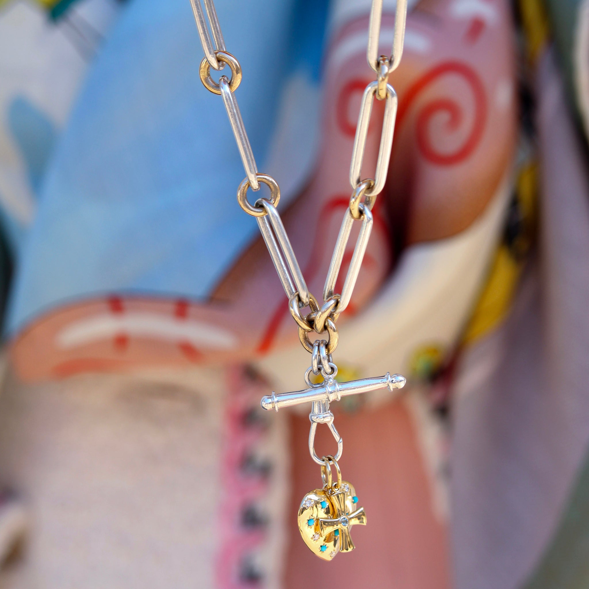 14K Gold & Sterling Silver Kristopher Chain Necklace 18"