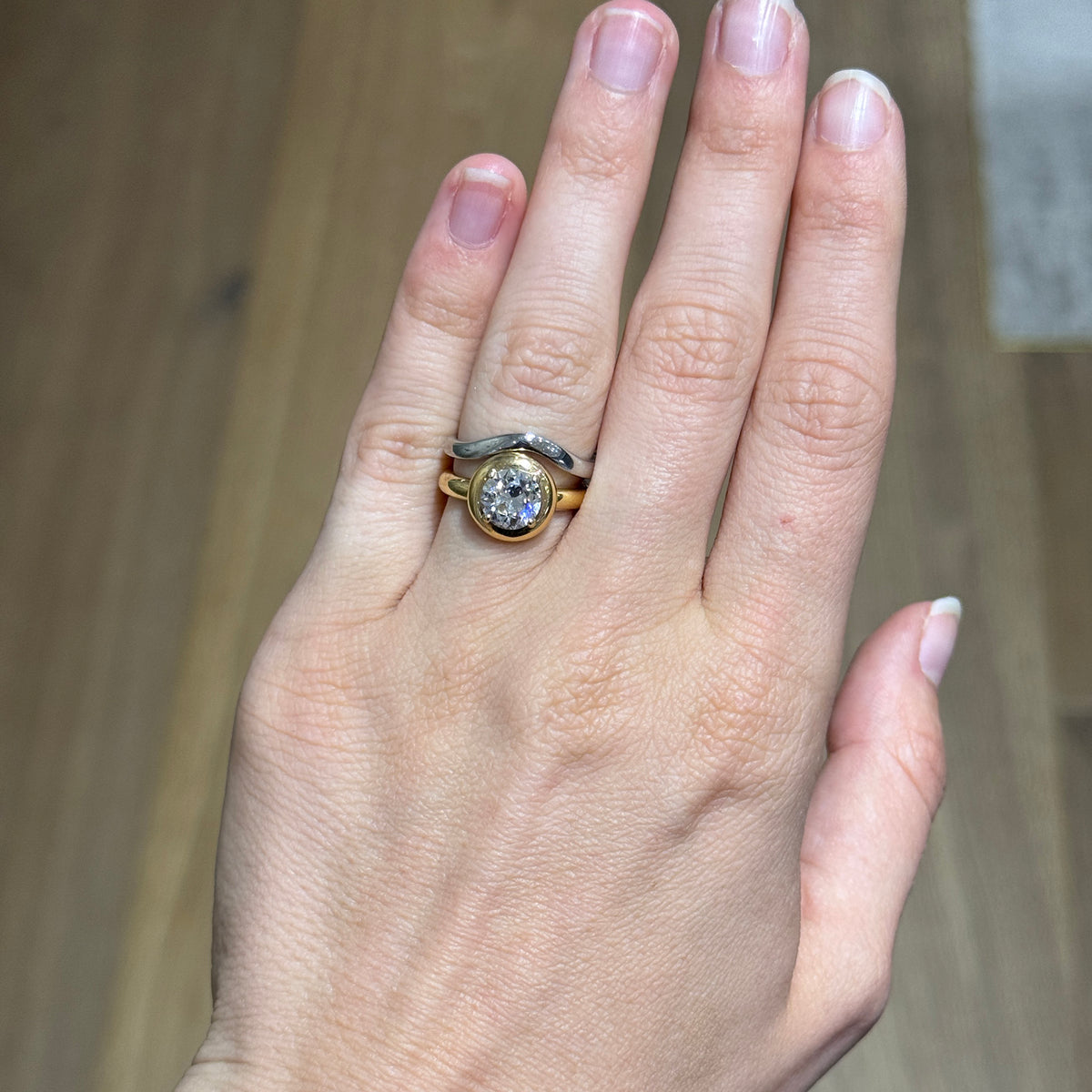 Single Stone Randi Ring, Single Stone Platinum Grace Band