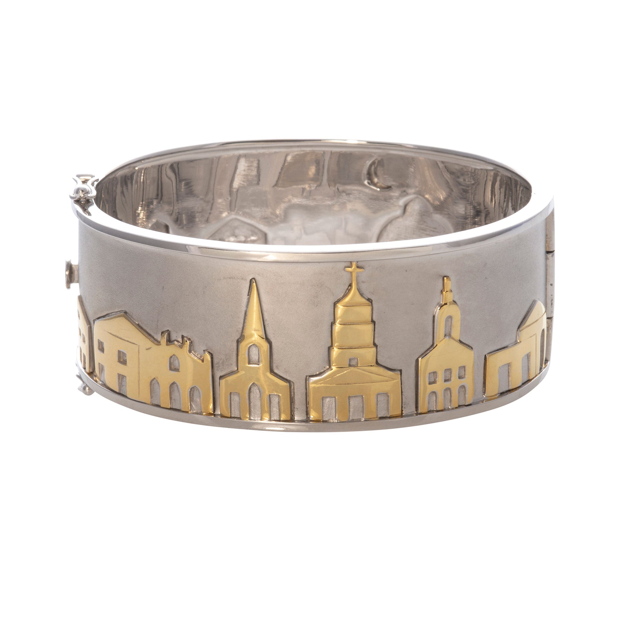 Wide Charleston Skyline Cuff Bangle