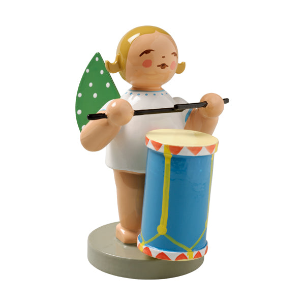 Wendt & Kuhn Angel with Military Drum Wooden Figurine