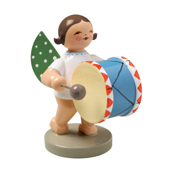 Wendt & Kuhn Angel with Bass Drum Wooden Figurine