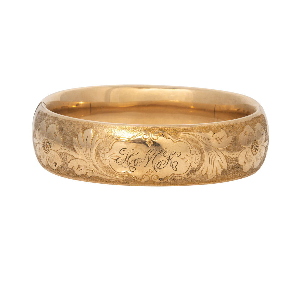 FLORAL GOLD BANGLE