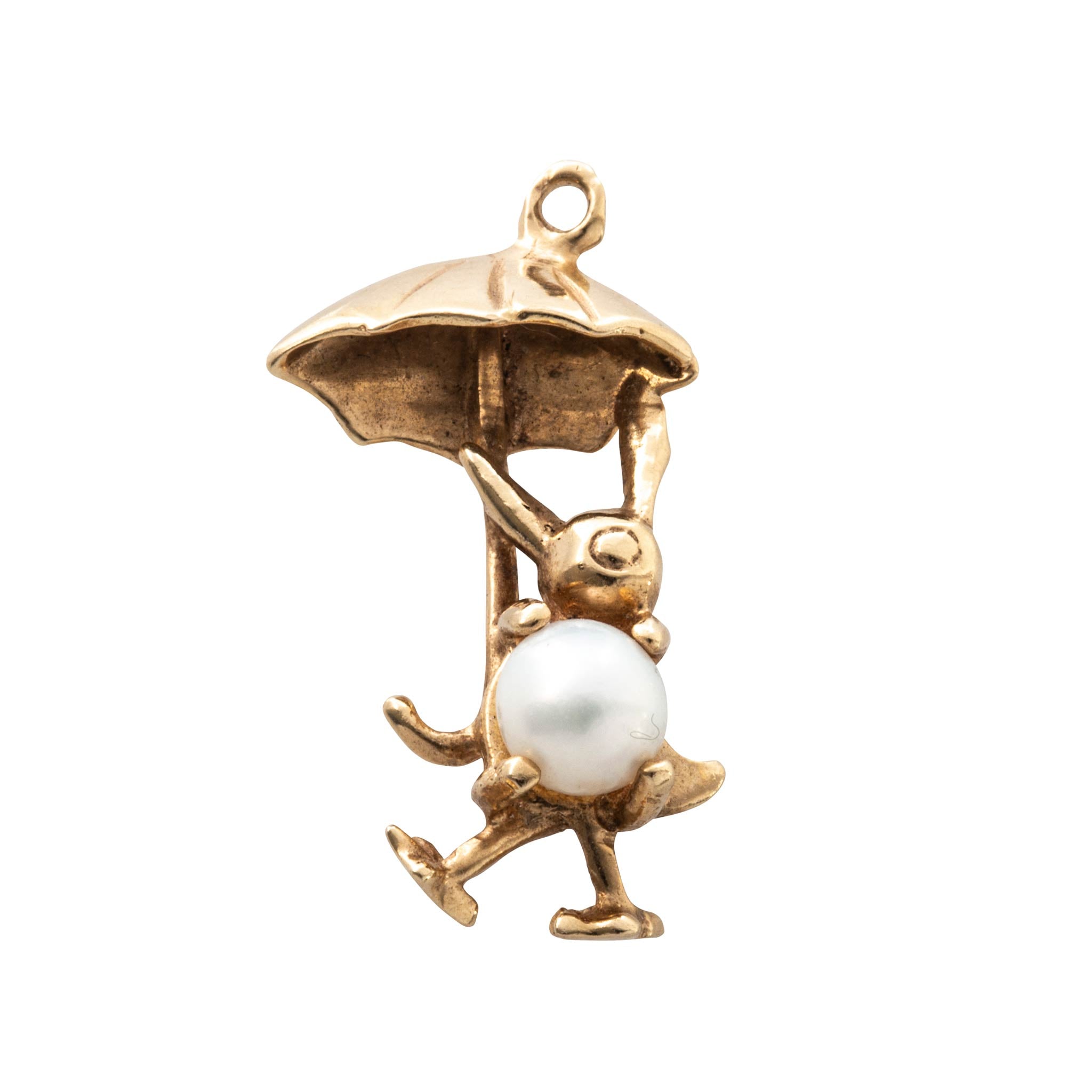 Vintage Pearl 14K Gold Duckling Charm