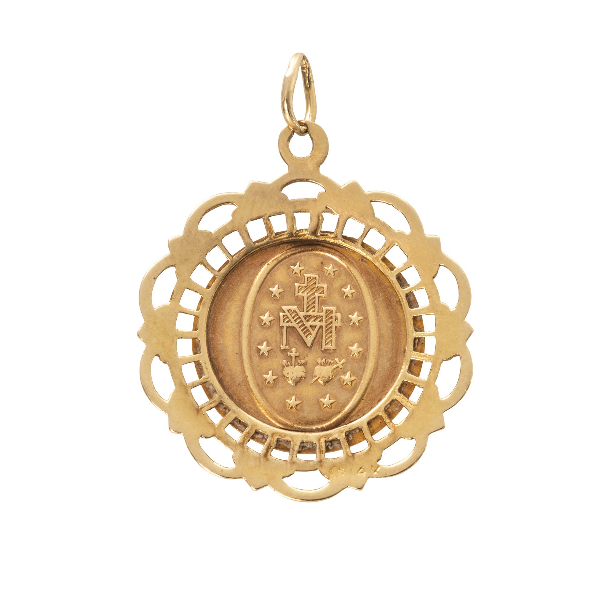 Estate 14K Gold Miraculous Medal Charm