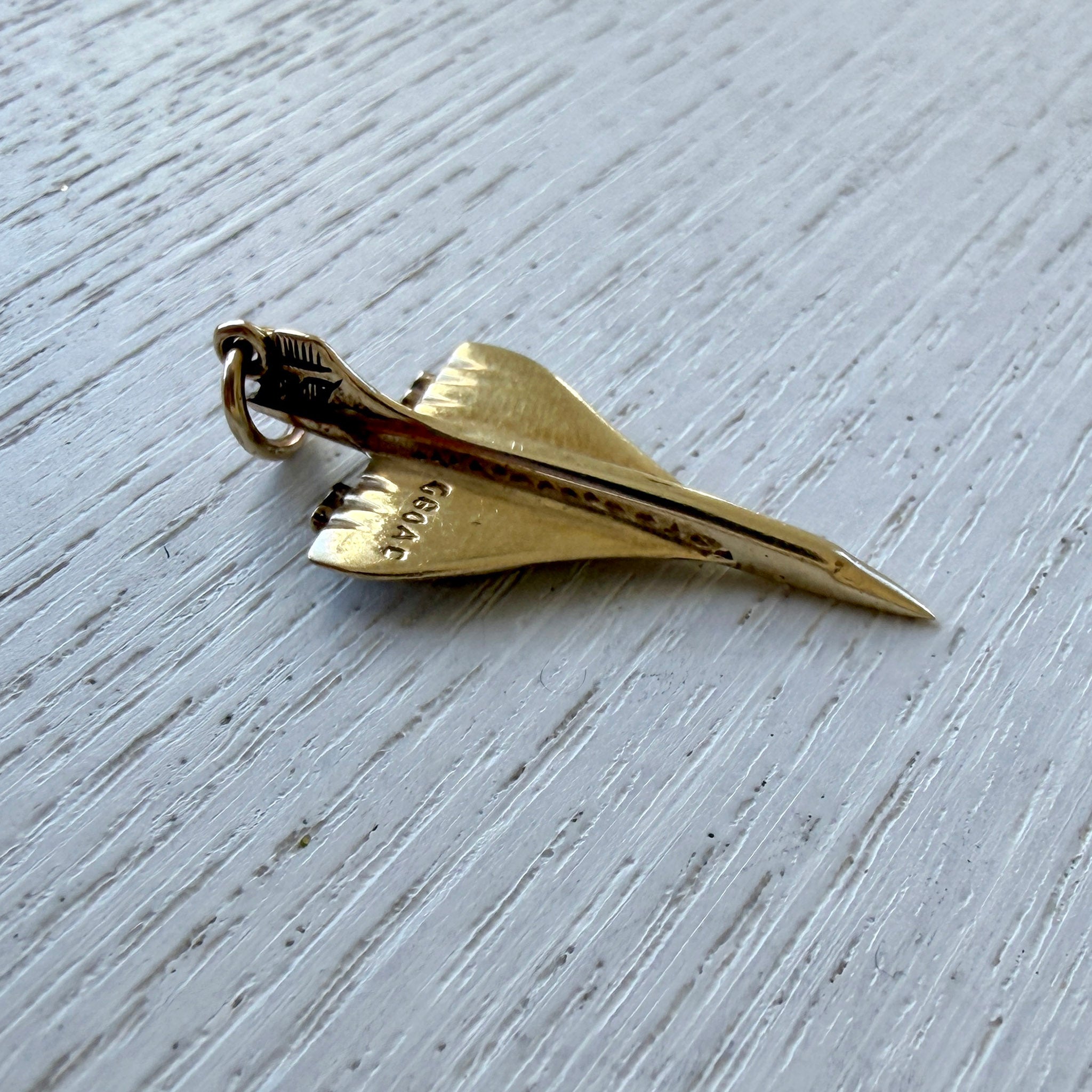 Vintage 9K Gold Concorde Jet Charm