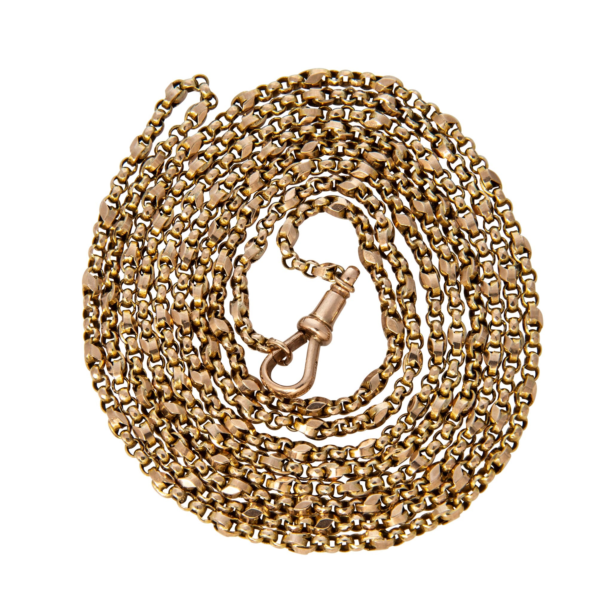 Victorian Style 9K Gold Guard Chain 56"