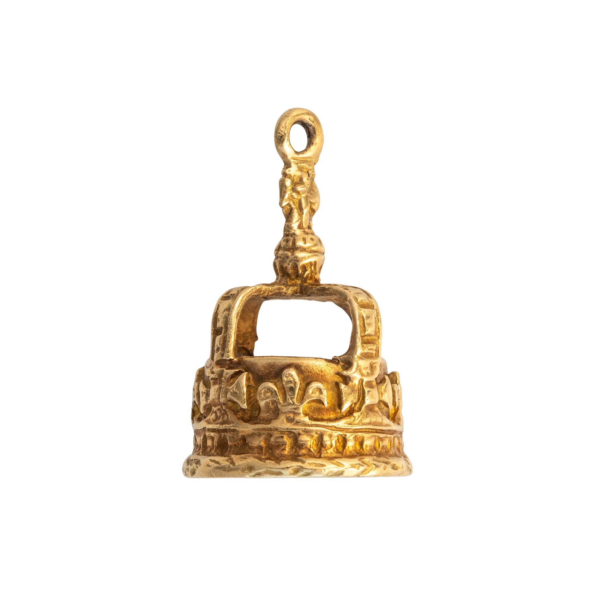 Vintage 18K Yellow Gold Crown Charm