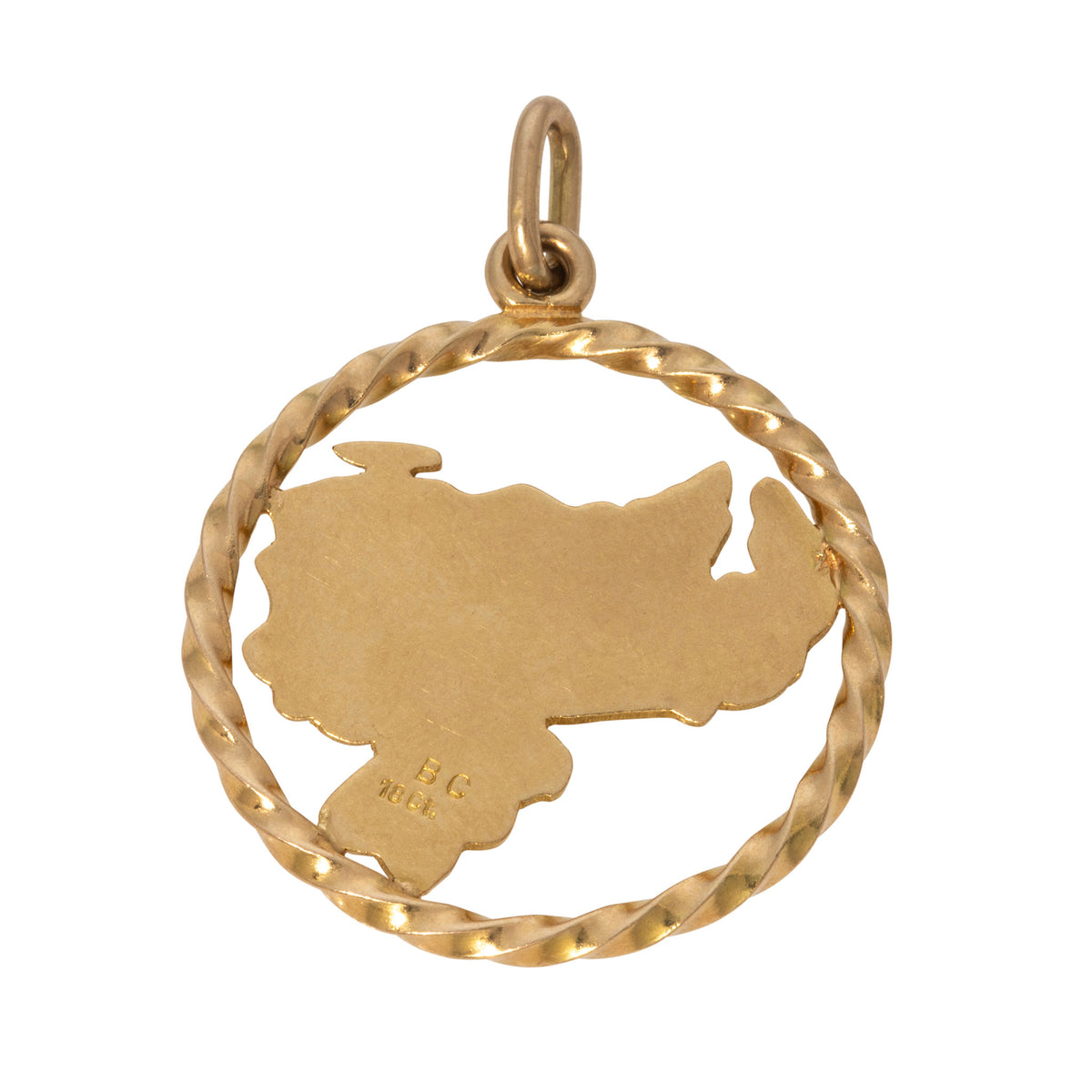 Vintage 18K Gold Venezuela Silhouette Charm